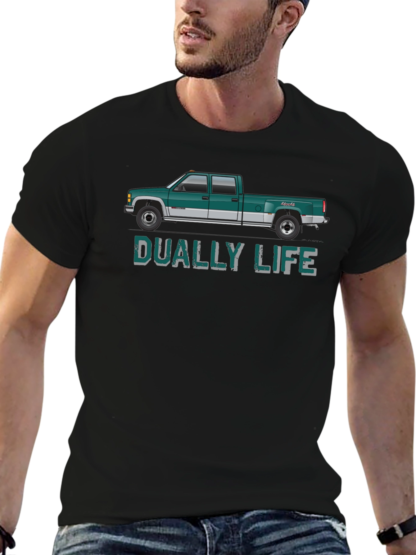 Dually Life Truck Graphic T-Shirt - Black