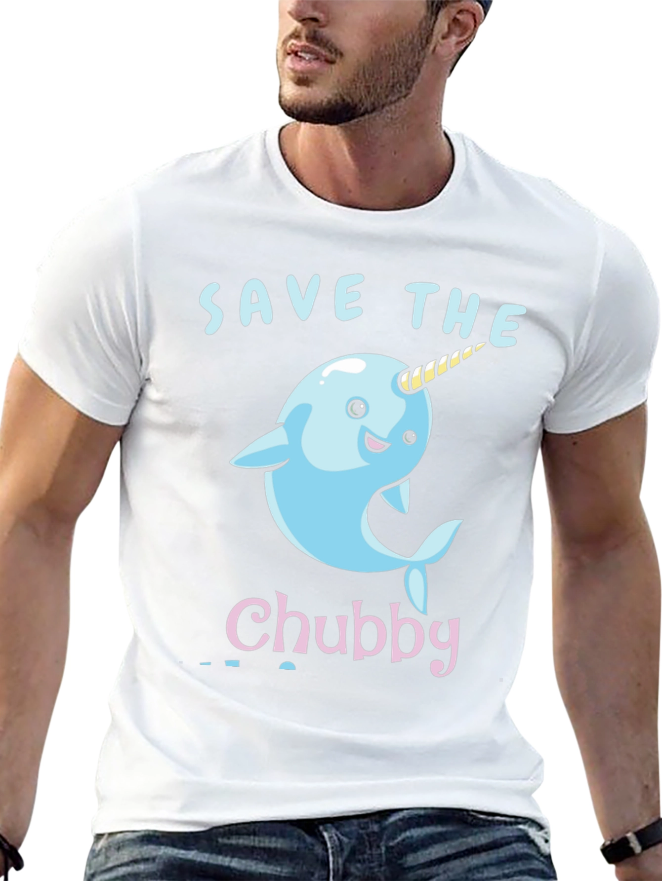 Save the Chubby Narwhal T-Shirt - Cute Cartoon Design