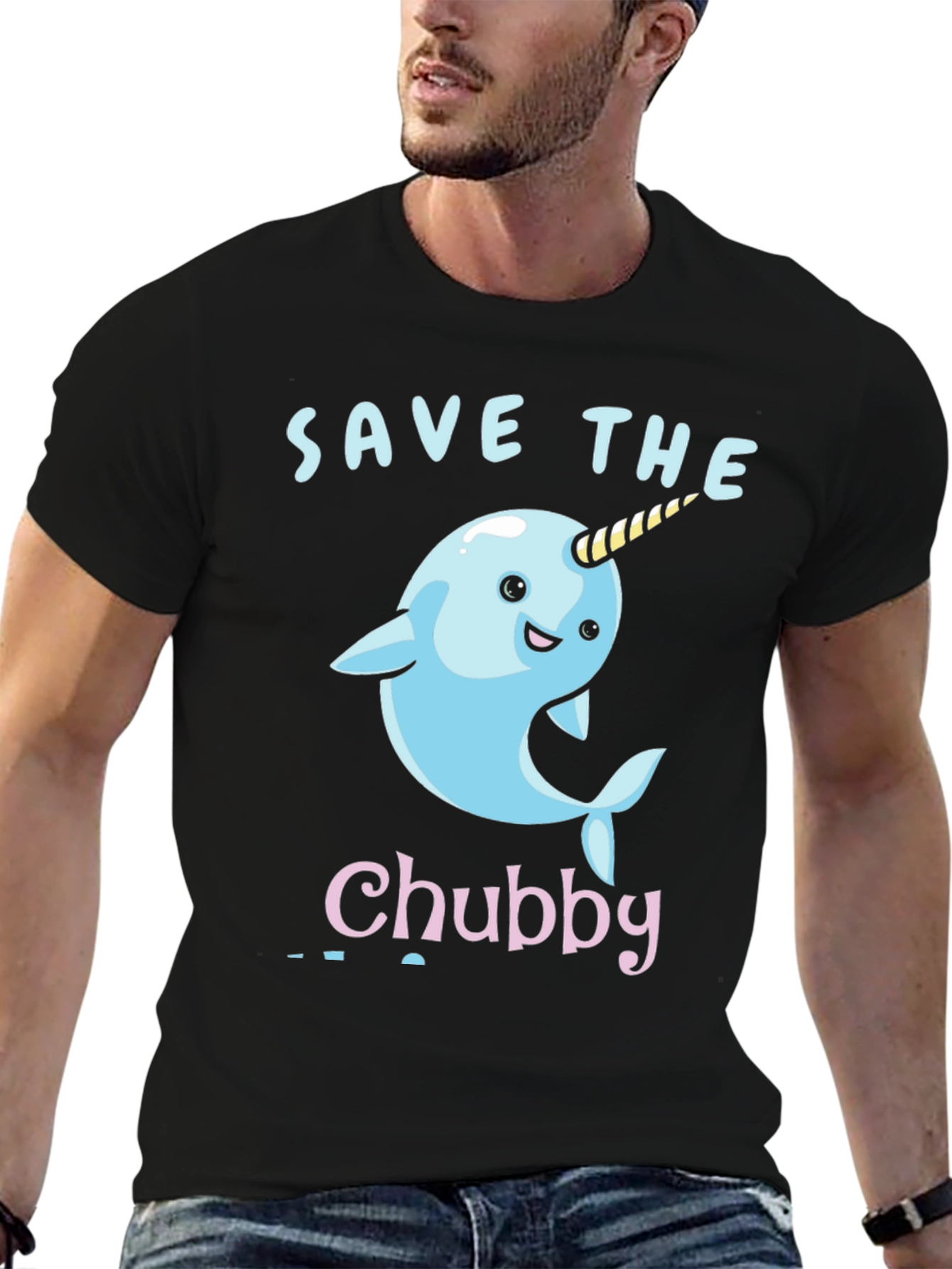 Save the Chubby Narwhal T-Shirt - Cute Cartoon Design