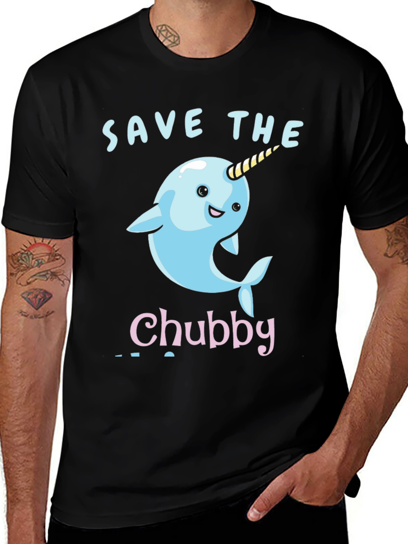 Save the Chubby Narwhal T-Shirt - Cute Cartoon Design