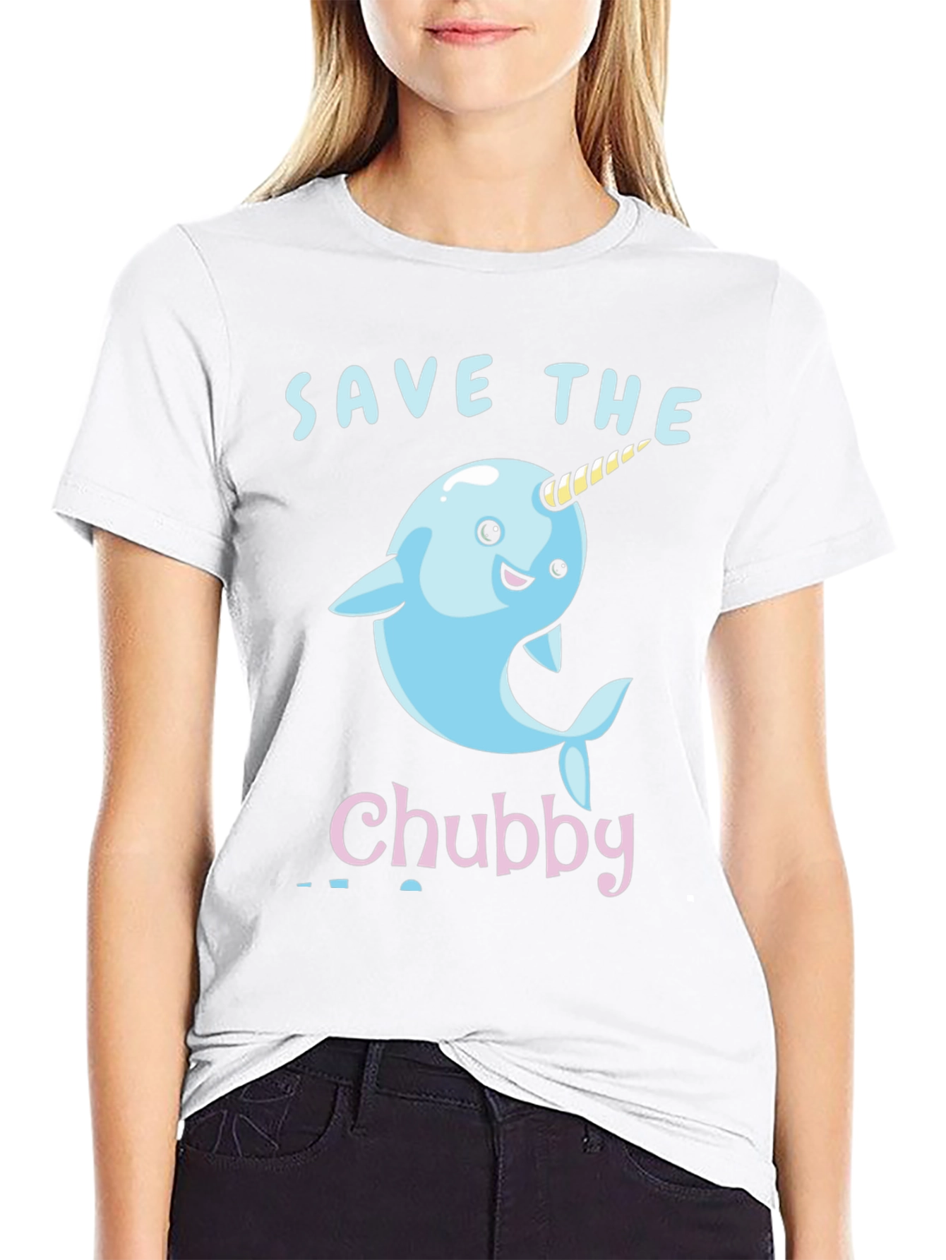 Save the Chubby Narwhal T-Shirt - Cute Cartoon Design