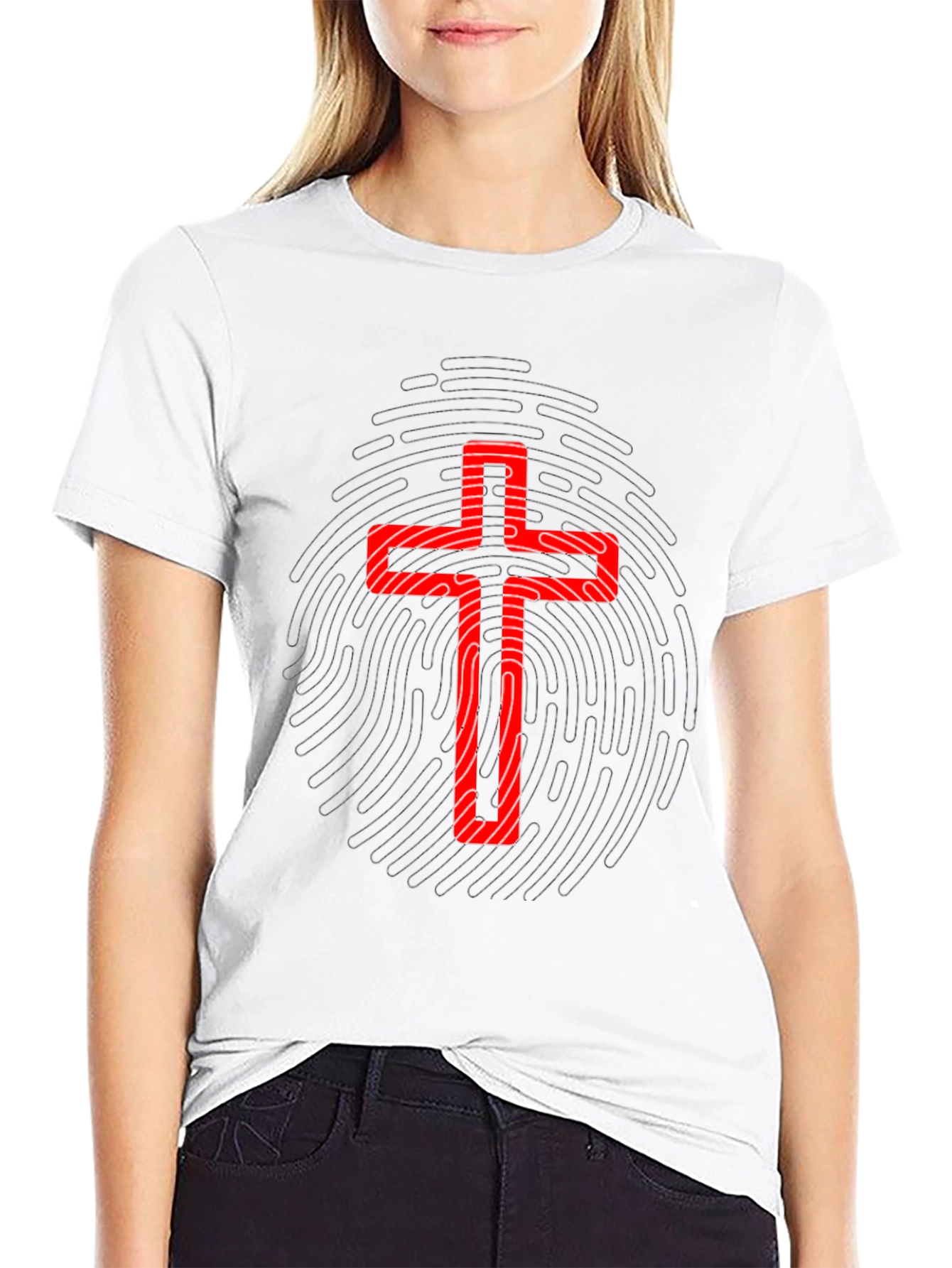 Red Cross Graphic Black T-Shirt