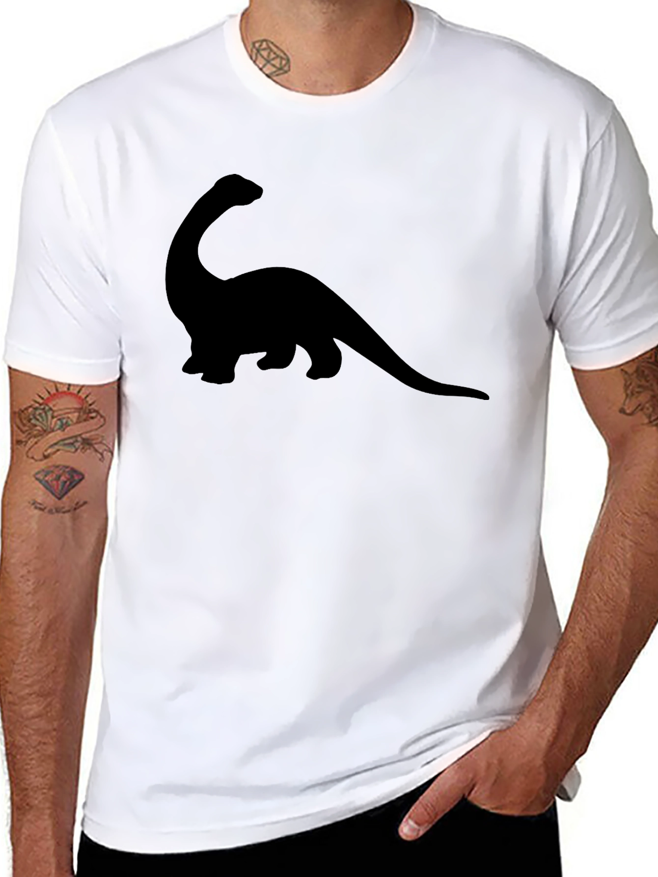 Dinosaur Graphic Tee - Black Brontosaurus T-Shirt