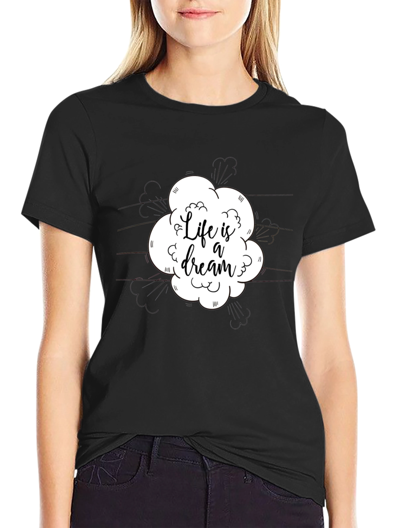 Life Is A Dream T-Shirt - Black Graphic Tee