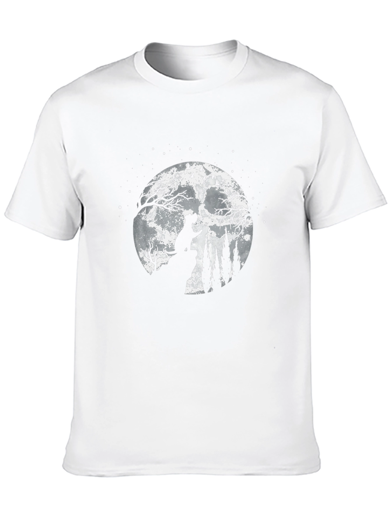 Dog Moon Silhouette Graphic Tee - Black