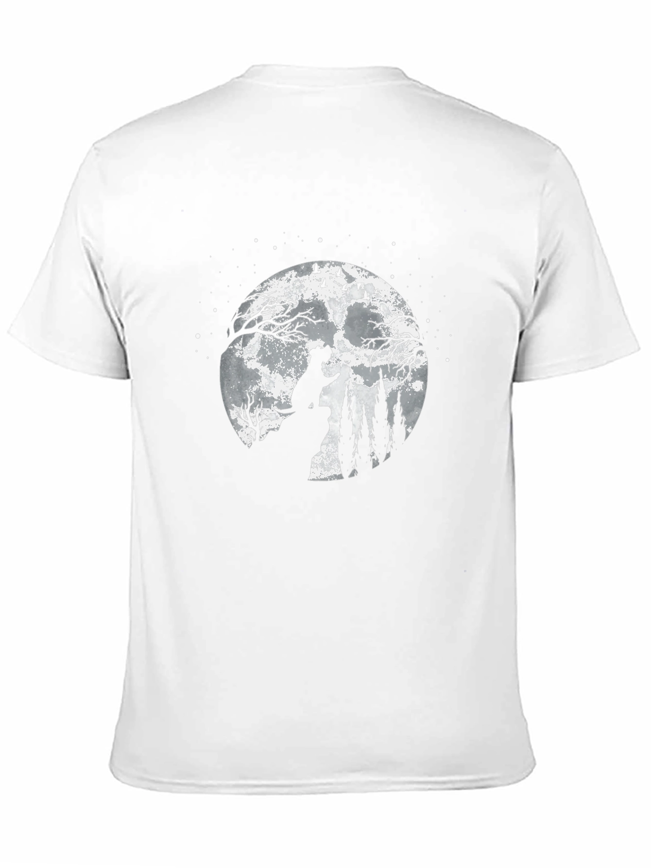 Dog Moon Silhouette Graphic Tee - Black