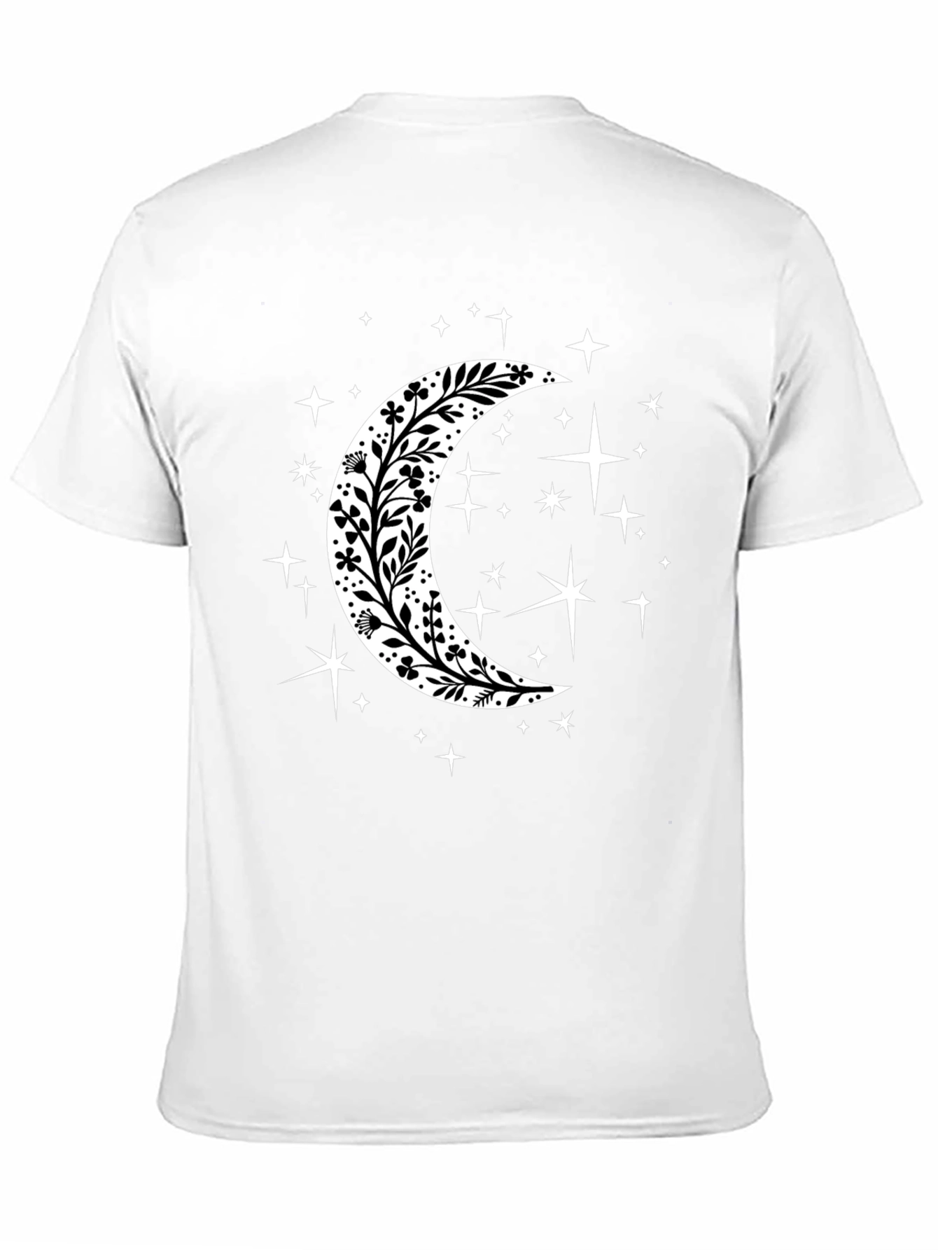 Floral Crescent Moon Starry T-Shirt