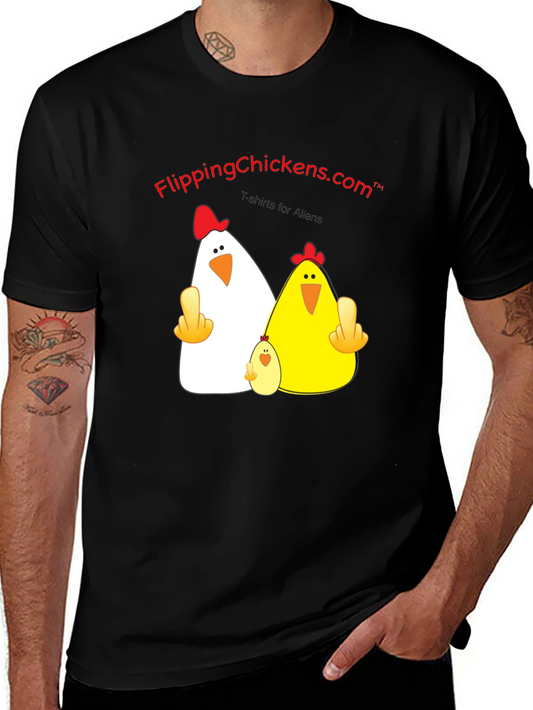 Flipping Chickens T-Shirt Funny Alien Design