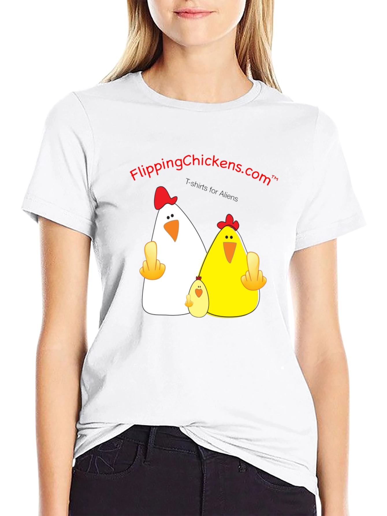Flipping Chickens T-Shirt Funny Alien Design