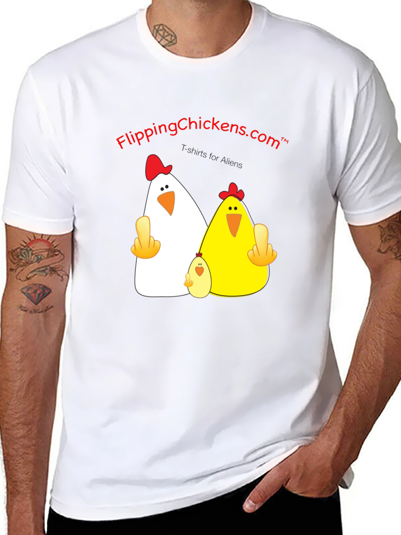 Flipping Chickens T-Shirt Funny Alien Design