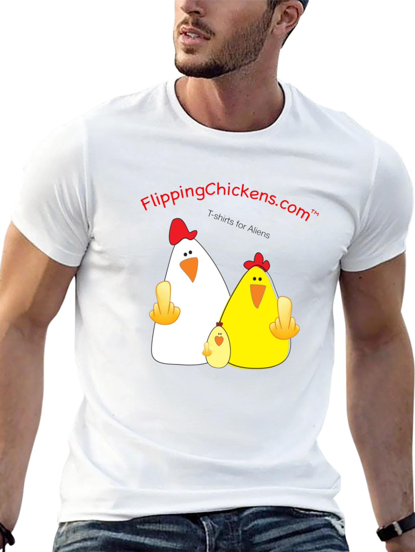 Flipping Chickens T-Shirt Funny Alien Design
