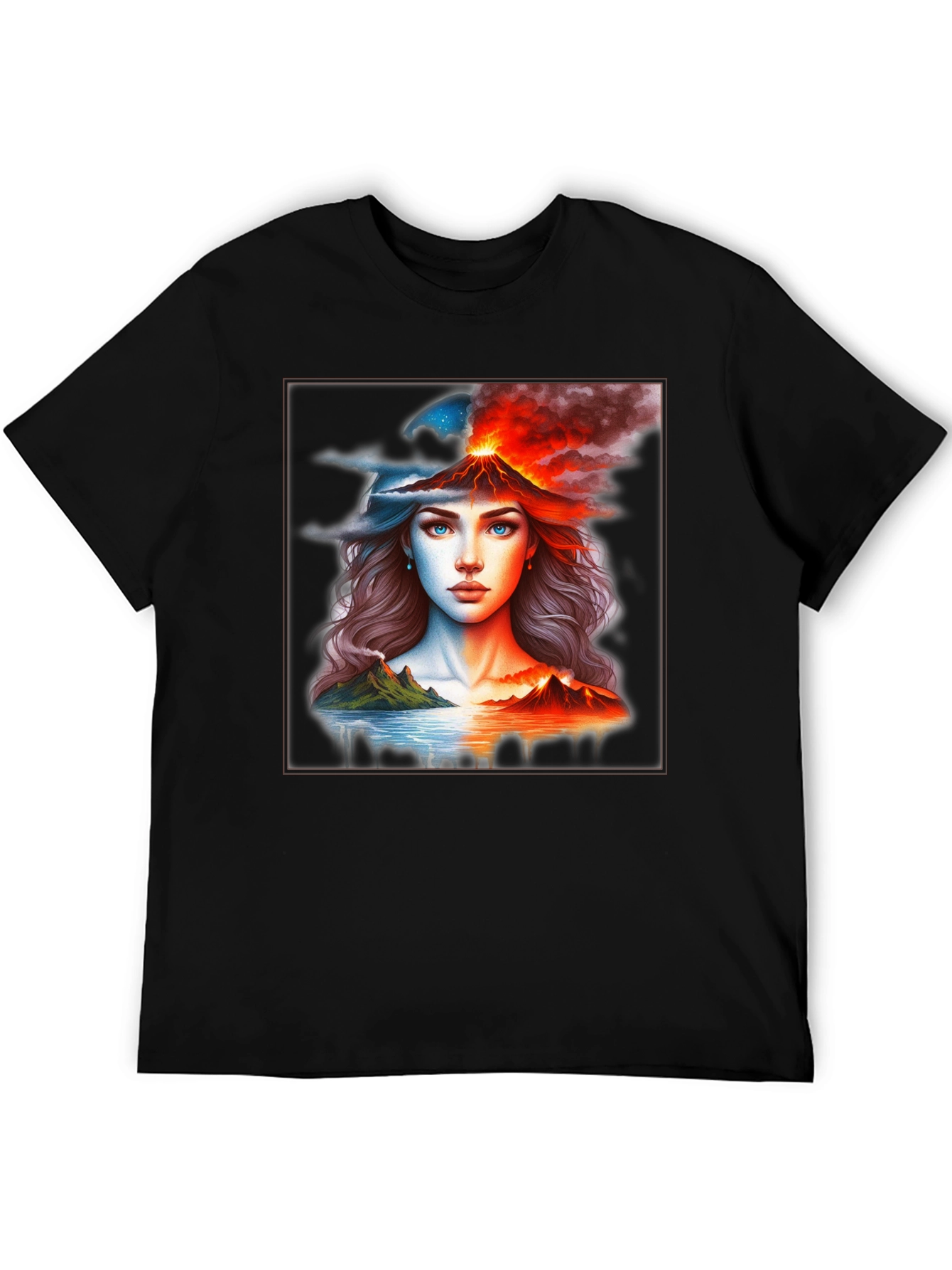 Volcano Woman Graphic T-Shirt - Black Tee