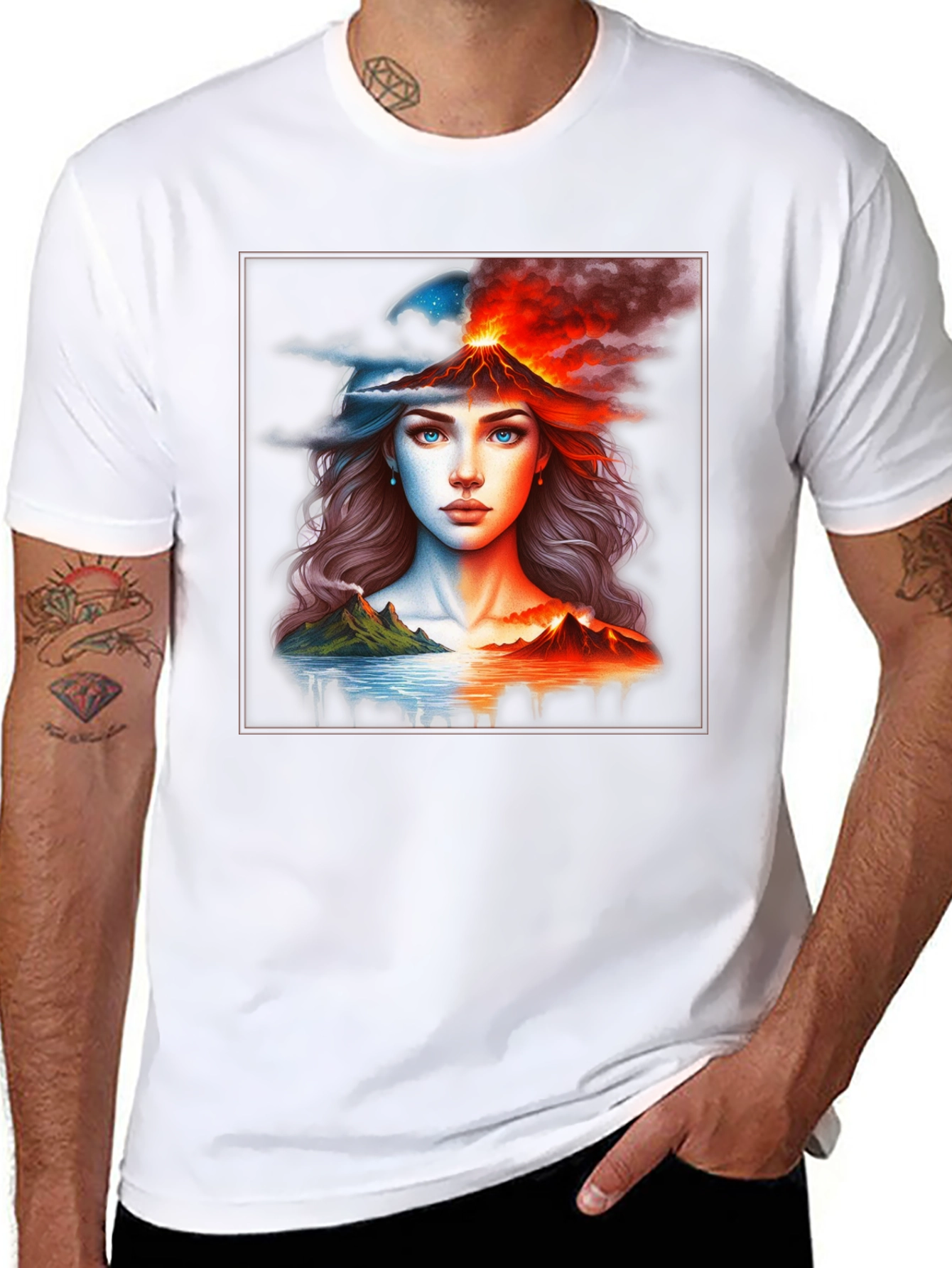 Volcano Woman Graphic T-Shirt - Black Tee