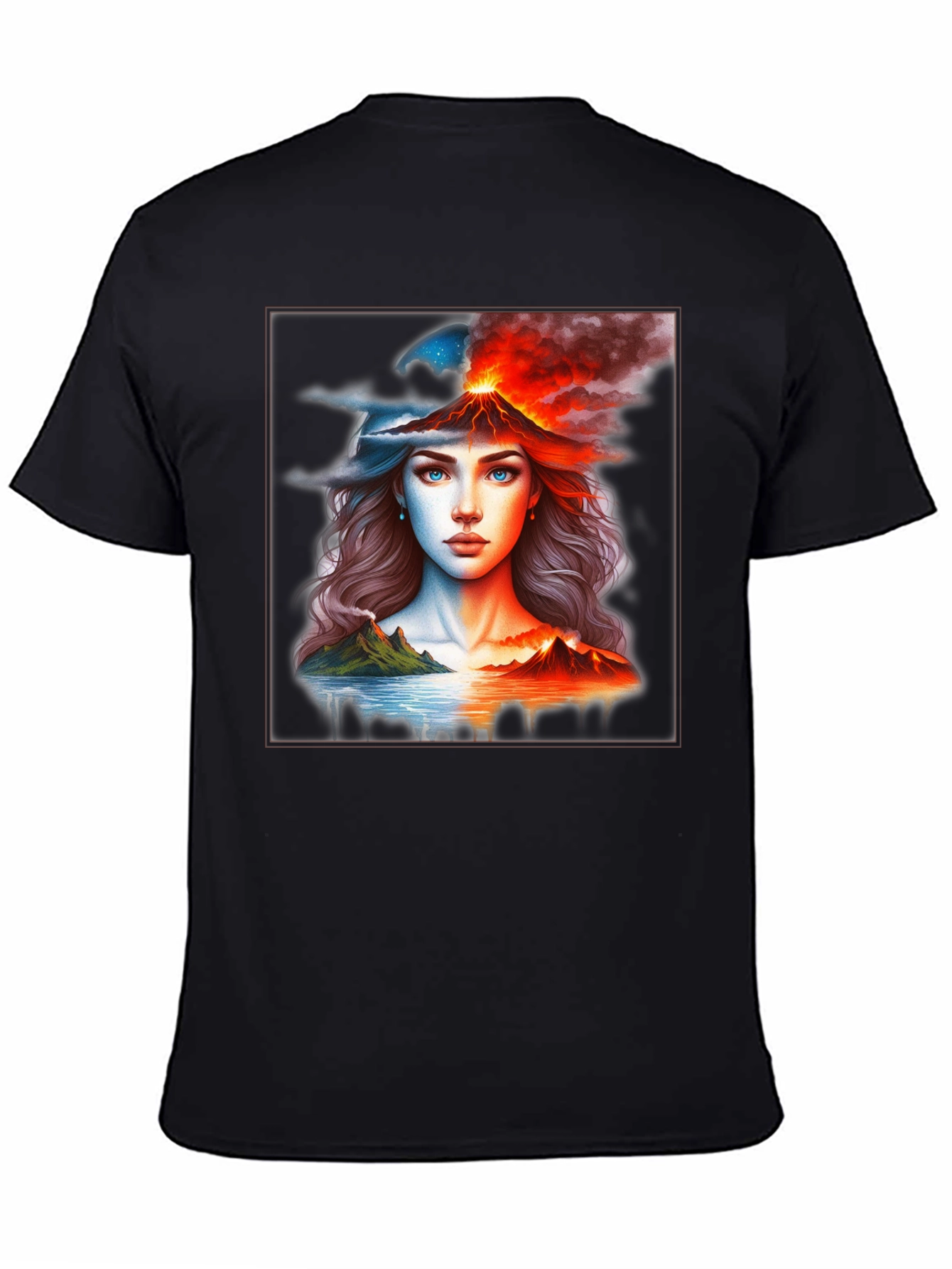 Volcano Woman Graphic T-Shirt - Black Tee