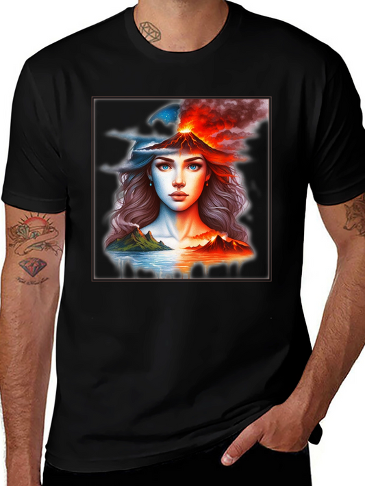 Volcano Woman Graphic T-Shirt - Black Tee