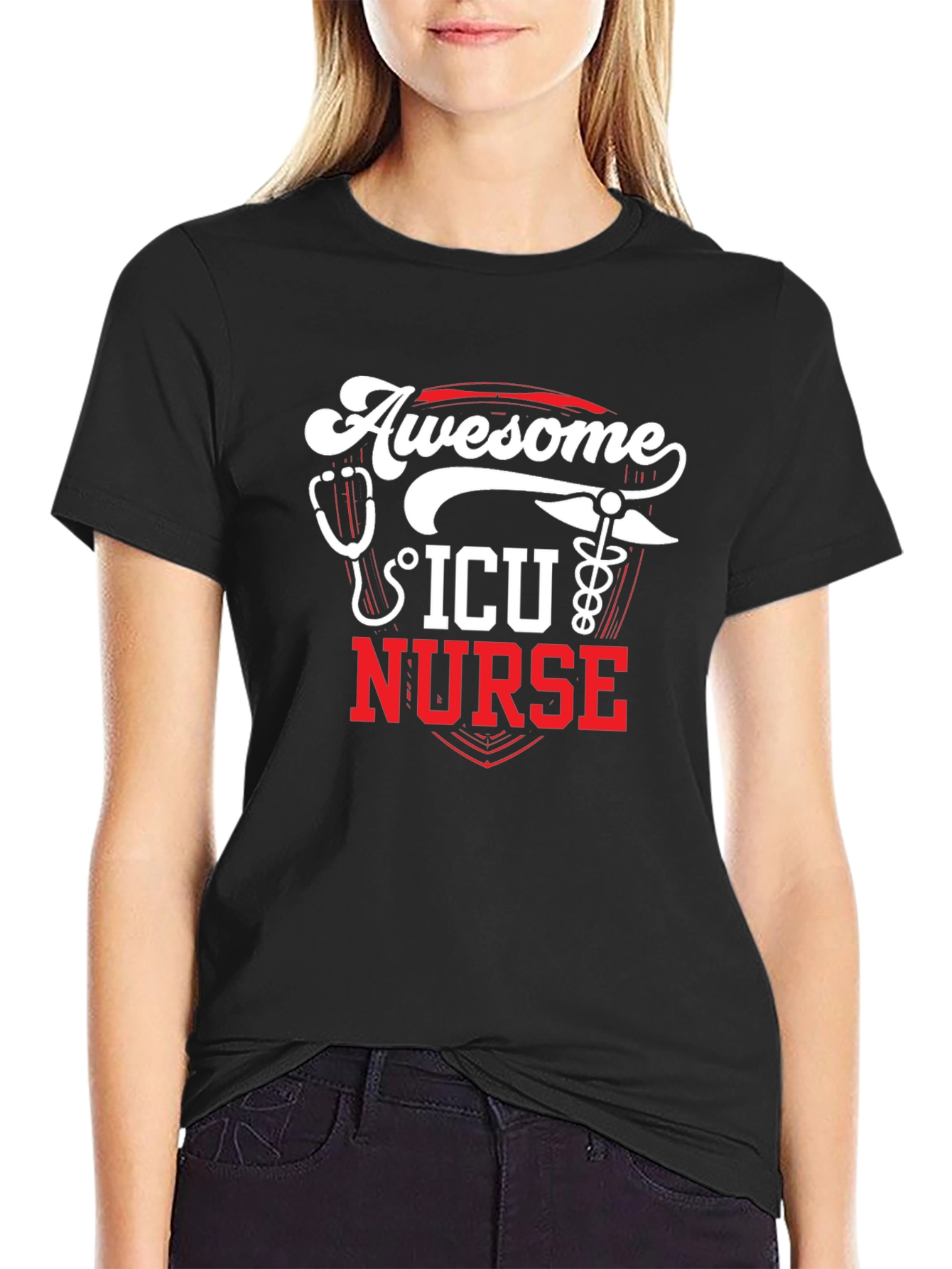 Awesome ICU Nurse Graphic T-Shirt