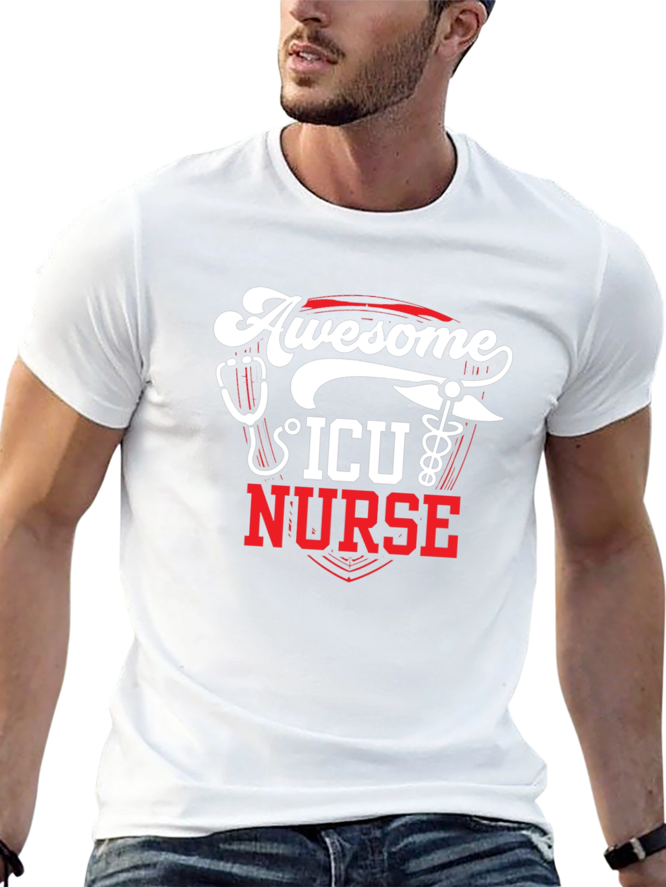 Awesome ICU Nurse Graphic T-Shirt