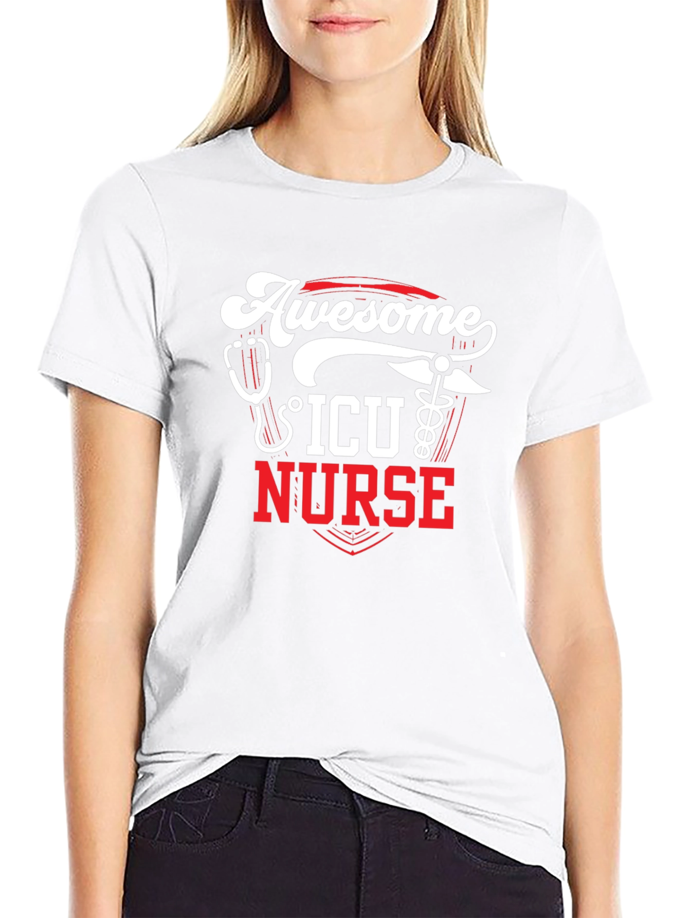 Awesome ICU Nurse Graphic T-Shirt