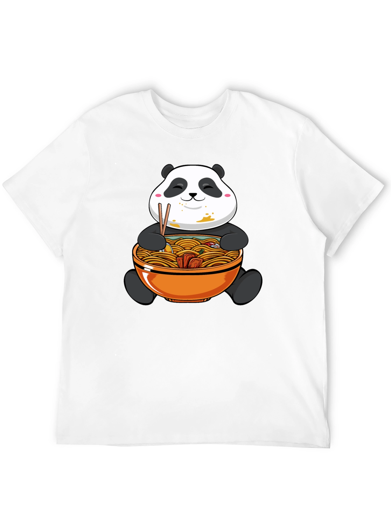 Panda Ramen Graphic Tee - Black Cotton Comfort