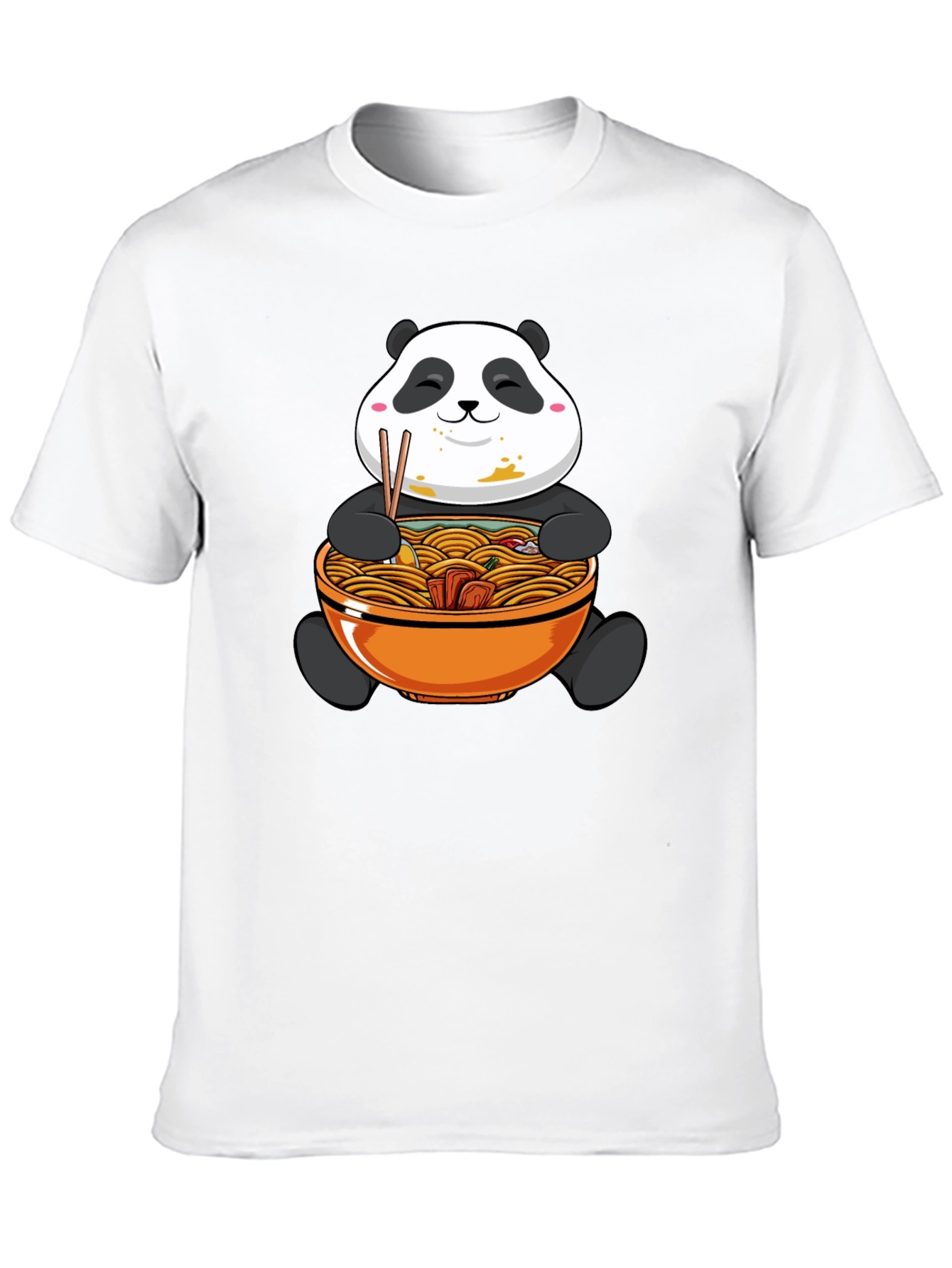 Panda Ramen Graphic Tee - Black Cotton Comfort