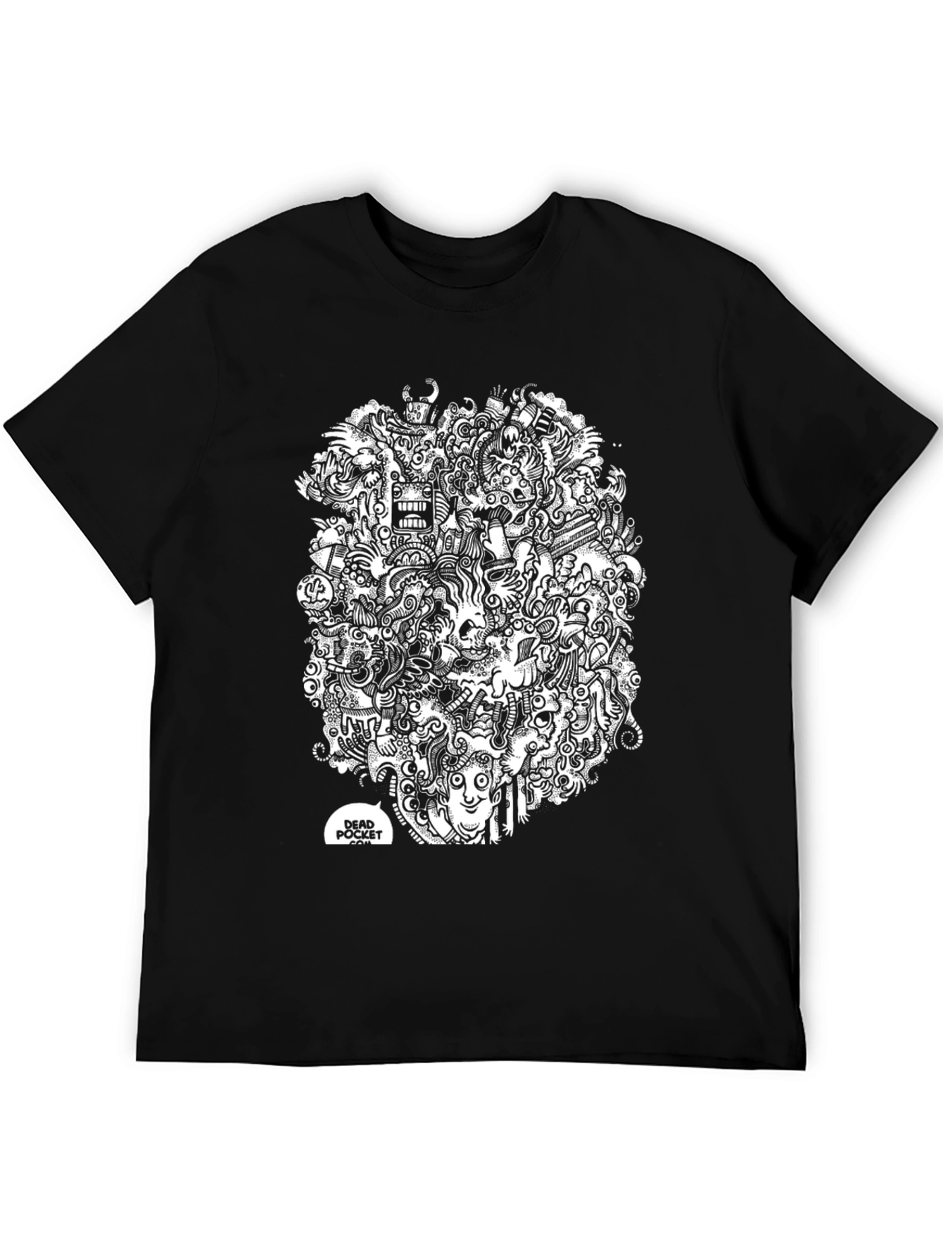 Abstract Doodle Art Black T-Shirt