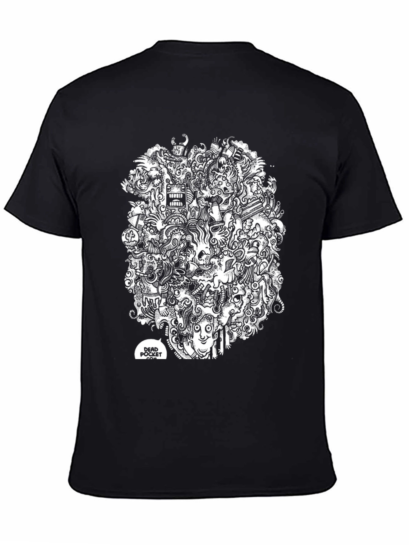 Abstract Doodle Art Black T-Shirt