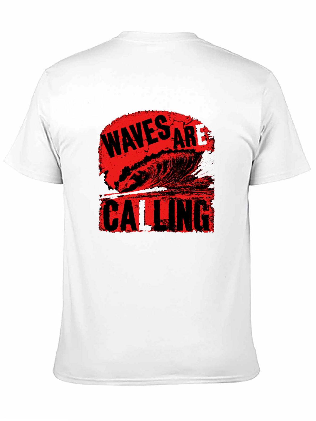 Waves Are Calling Black Graphic Tee Shirt