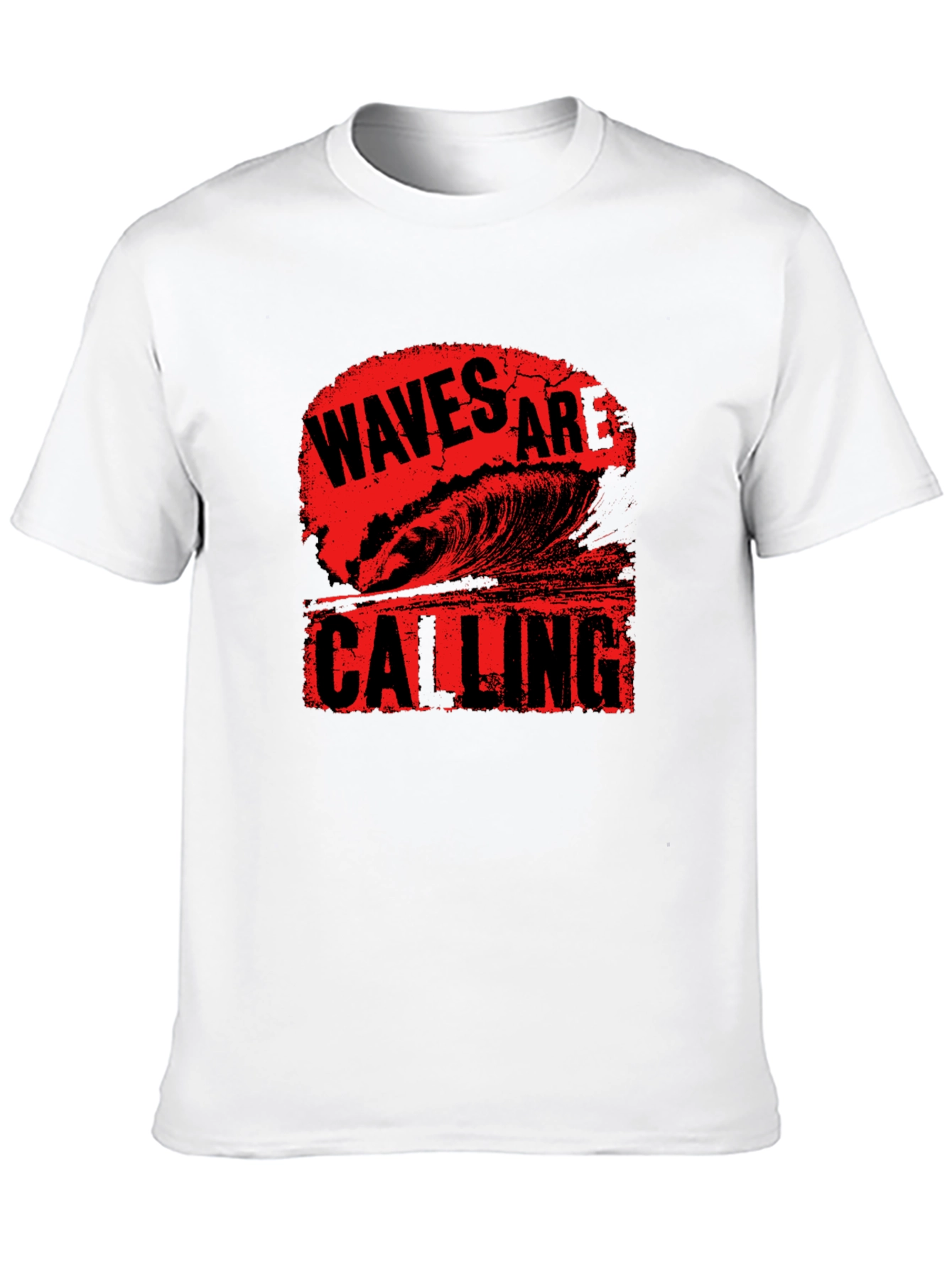 Waves Are Calling Black Graphic Tee Shirt