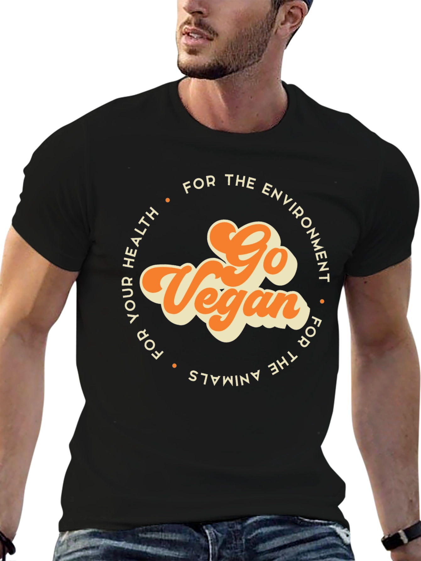 Go Vegan Graphic Tee - Environment Health Animals