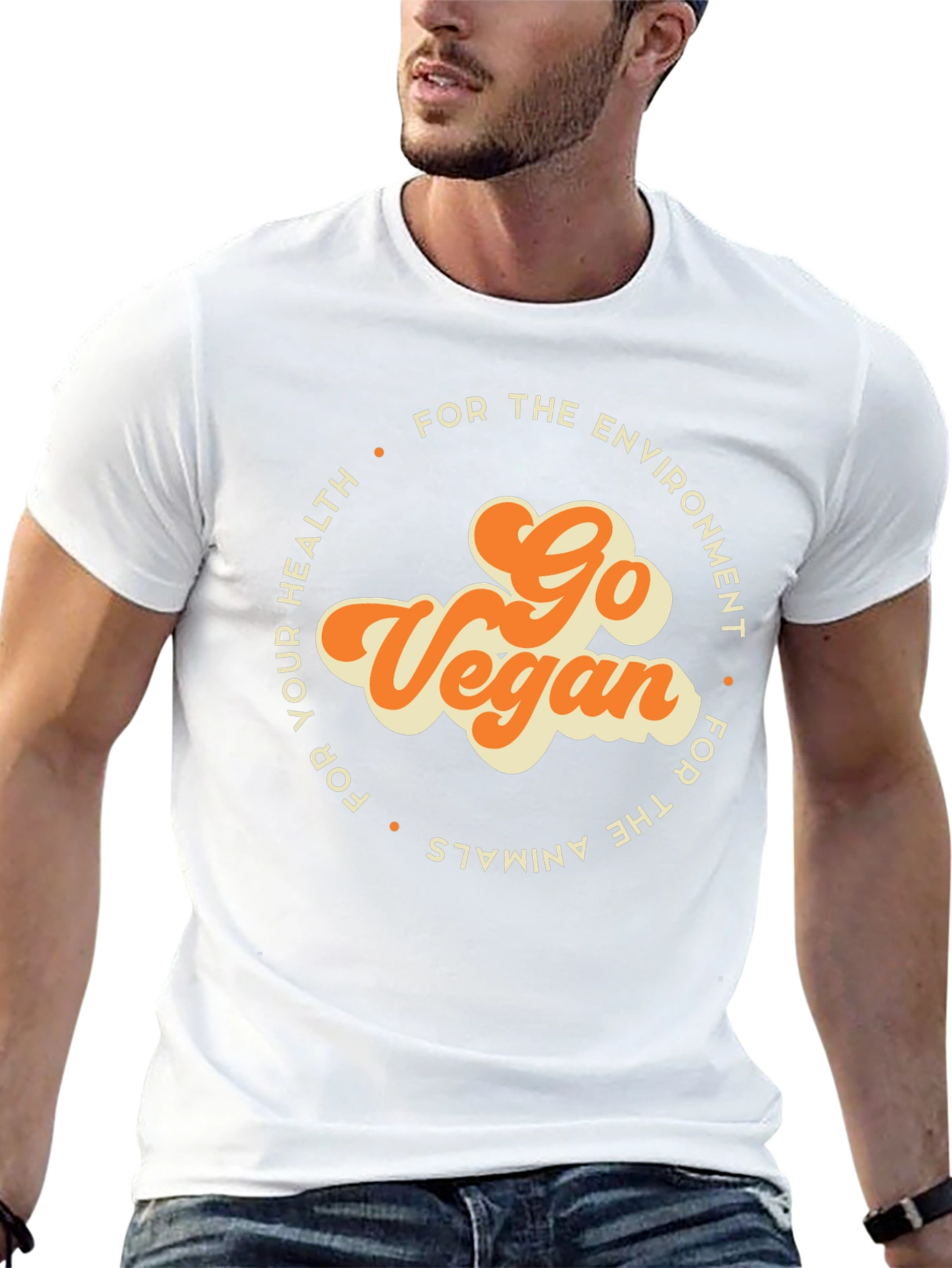 Go Vegan Graphic Tee - Environment Health Animals