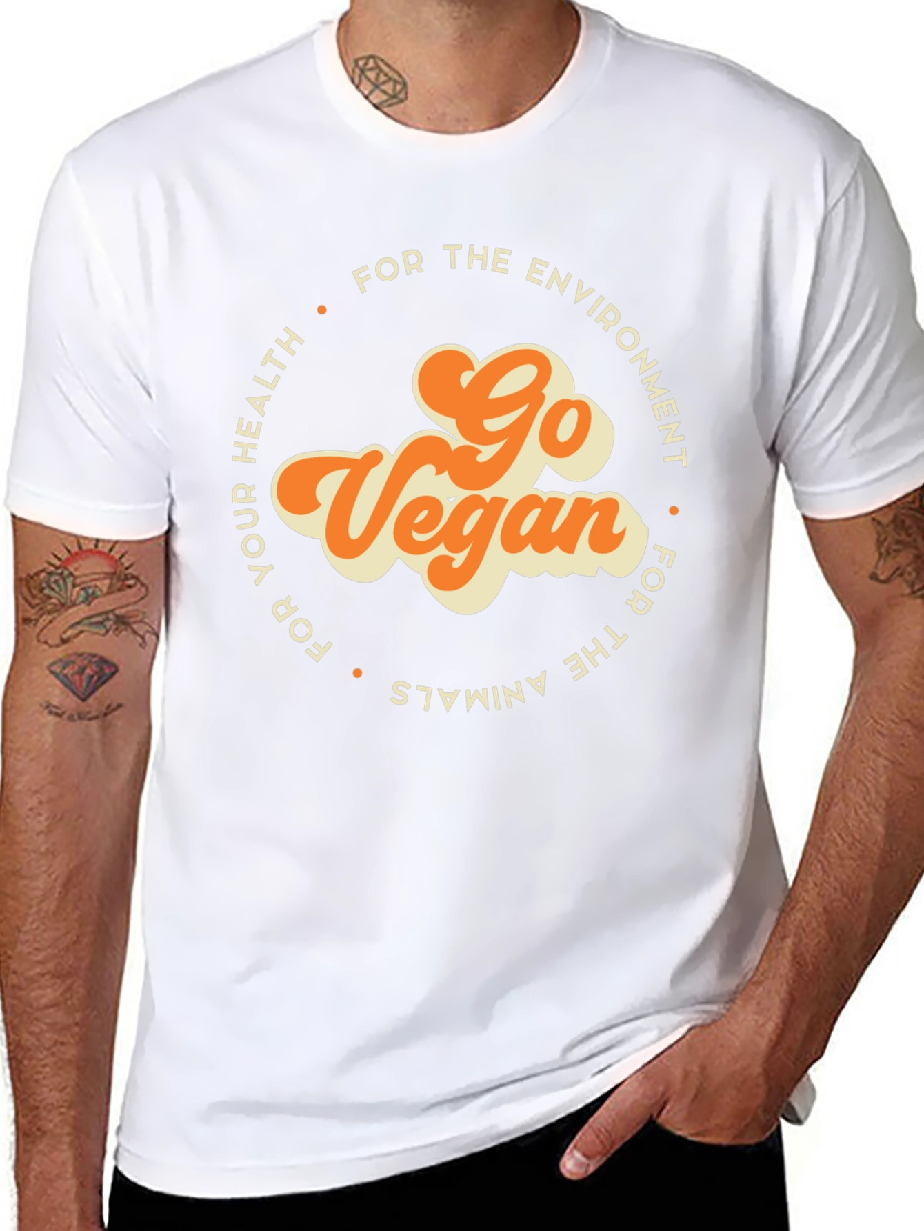 Go Vegan Graphic Tee - Environment Health Animals