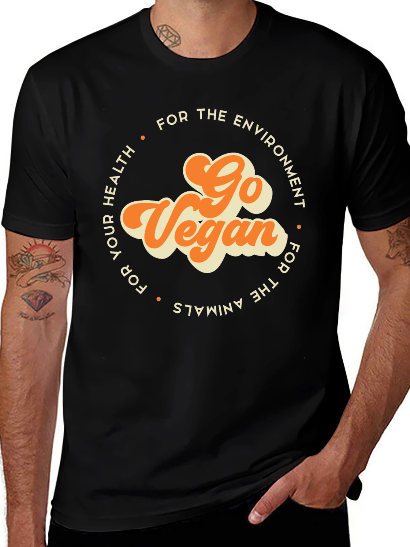 Go Vegan Graphic Tee - Environment Health Animals