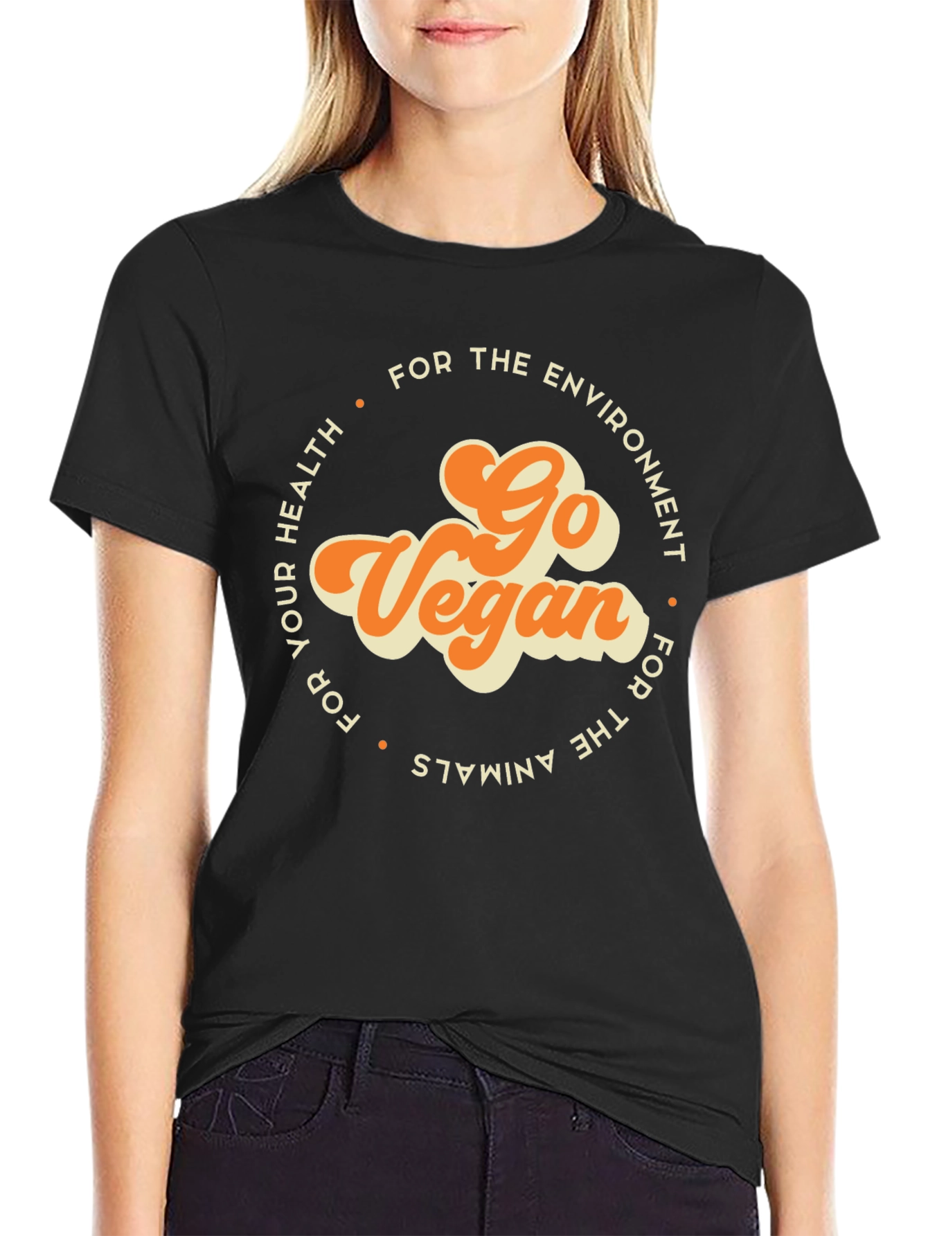 Go Vegan Graphic Tee - Environment Health Animals