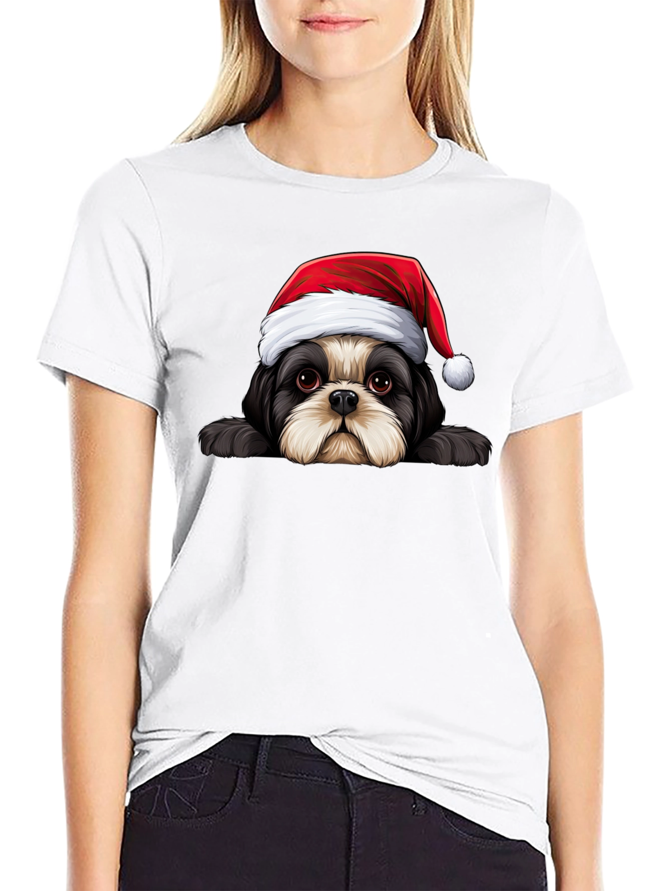 Festive Dog Graphic Tee - Holiday Cheer