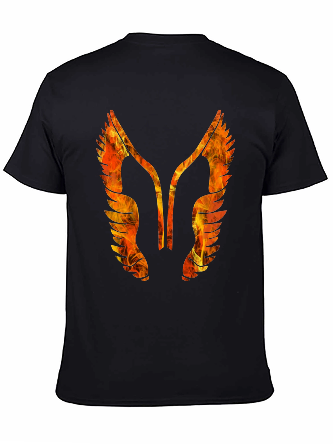 Fiery Winged Graphic Tee - Bold Black T-Shirt