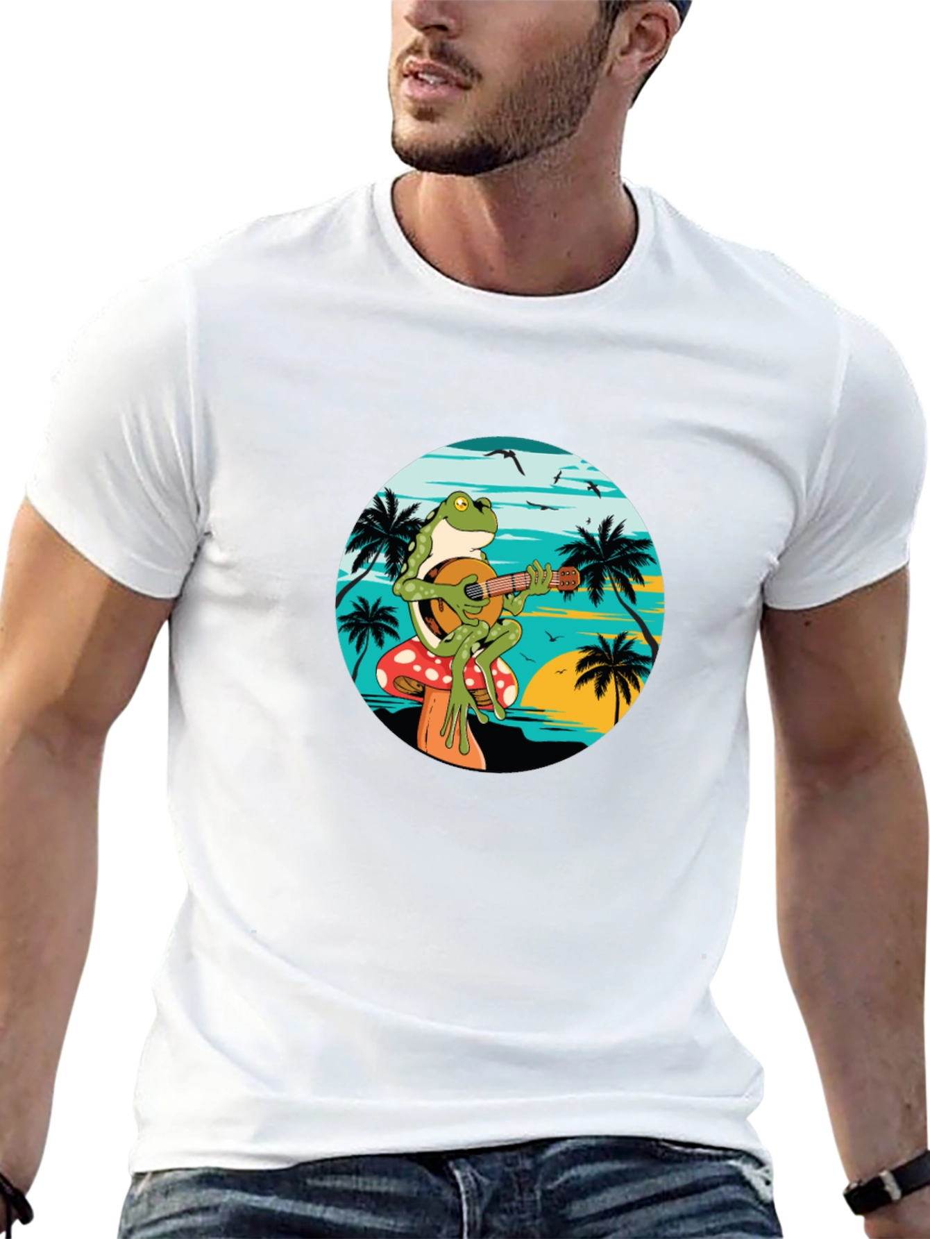 Frog Playing Banjo T-Shirt - Beach Vibes