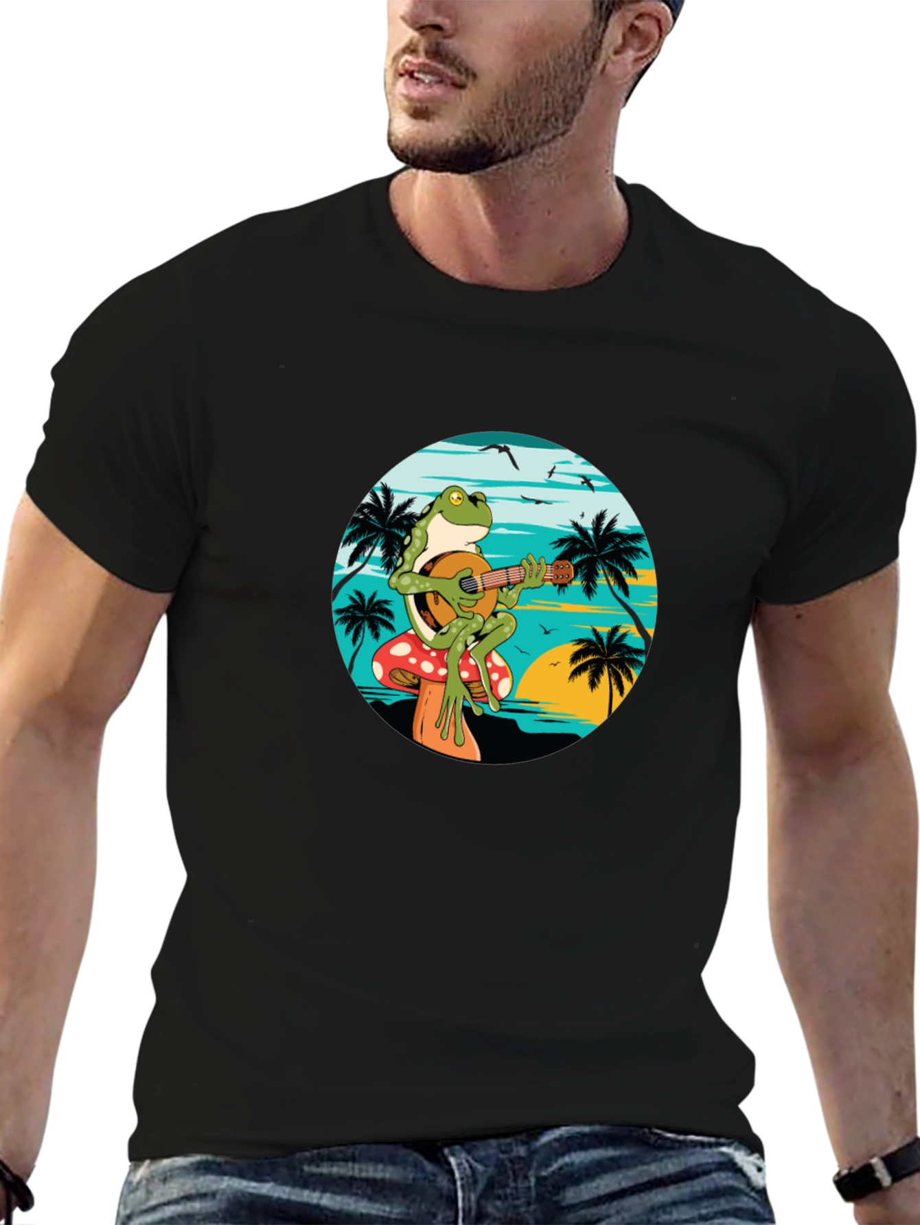 Frog Playing Banjo T-Shirt - Beach Vibes