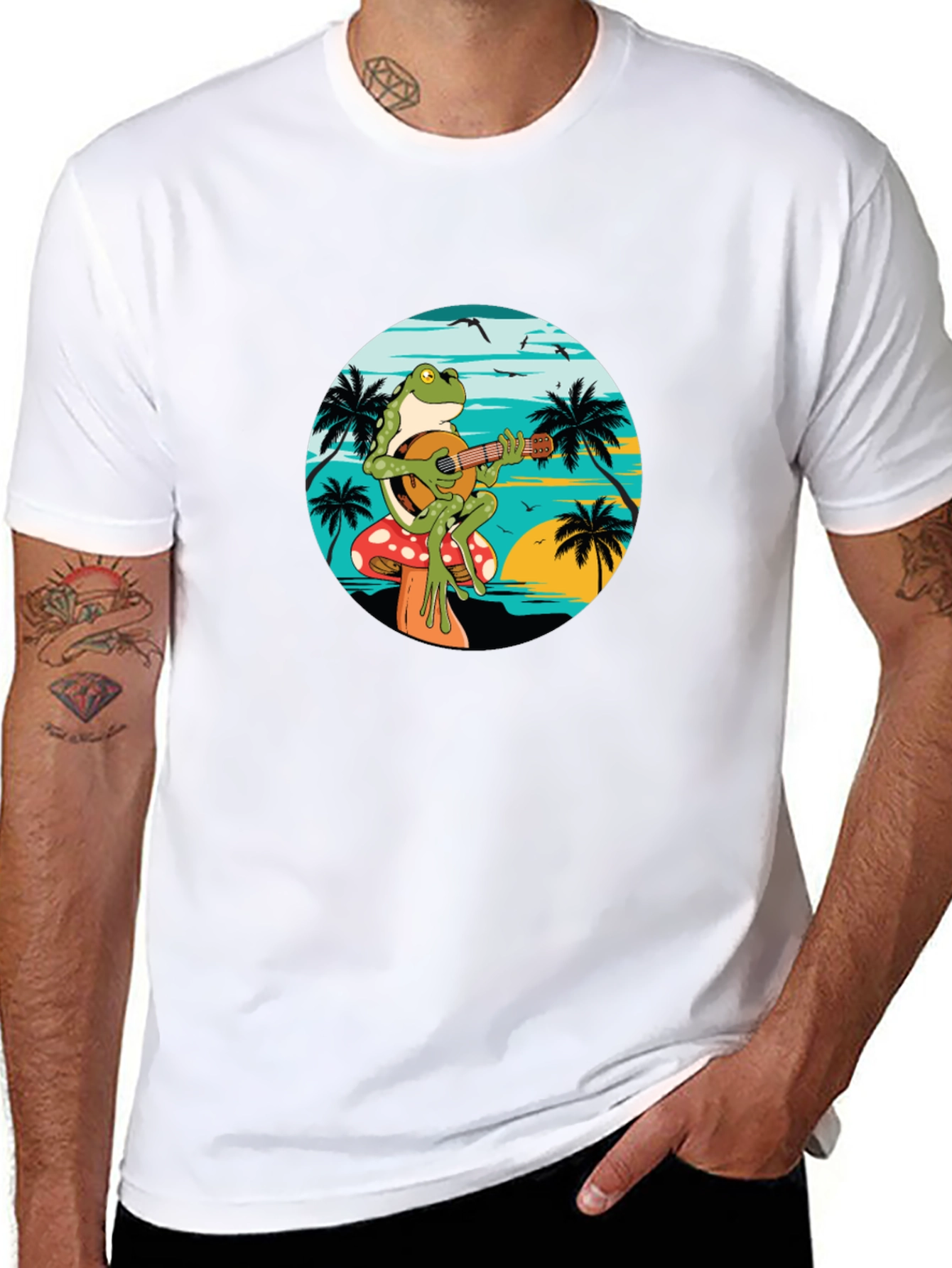 Frog Playing Banjo T-Shirt - Beach Vibes
