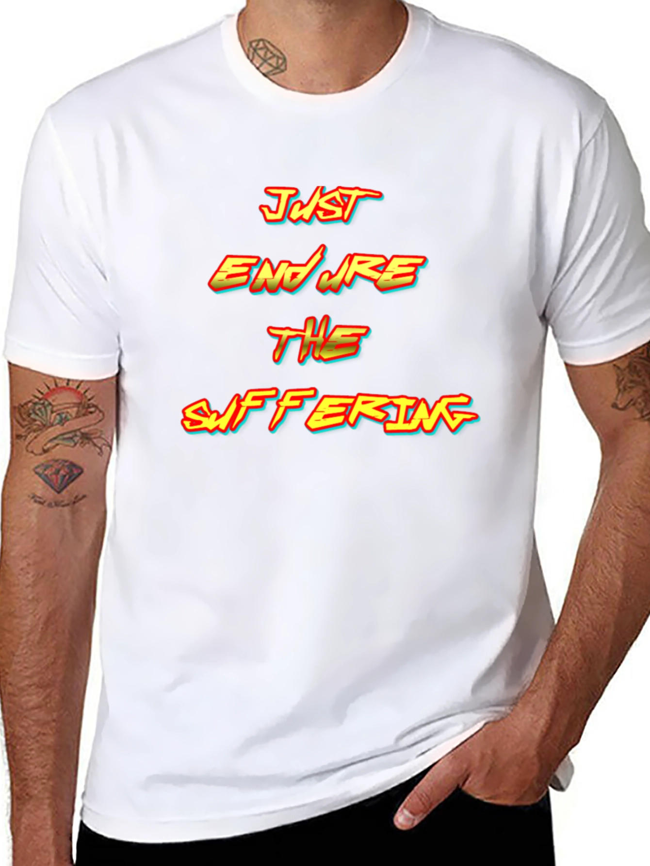 Just Endure T-Shirt - Motivational Black Tee