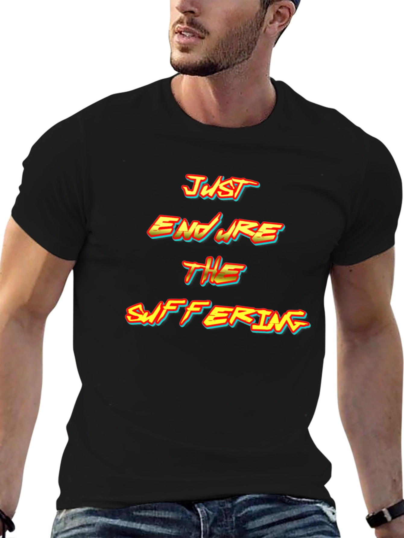 Just Endure T-Shirt - Motivational Black Tee