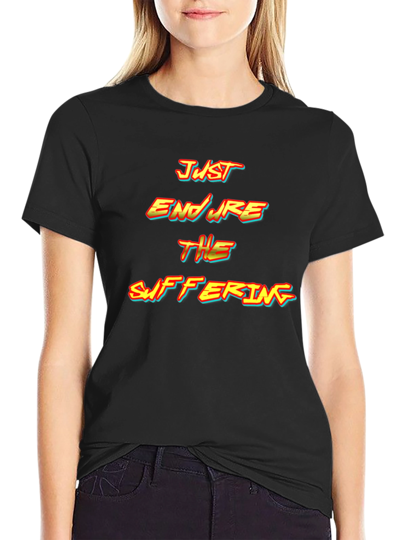 Just Endure T-Shirt - Motivational Black Tee