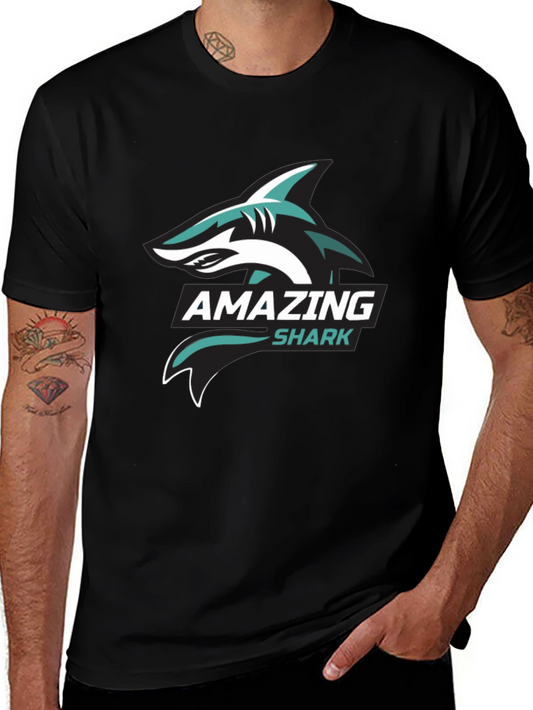 Amazing Shark Graphic Tee - Stylish Black T-Shirt