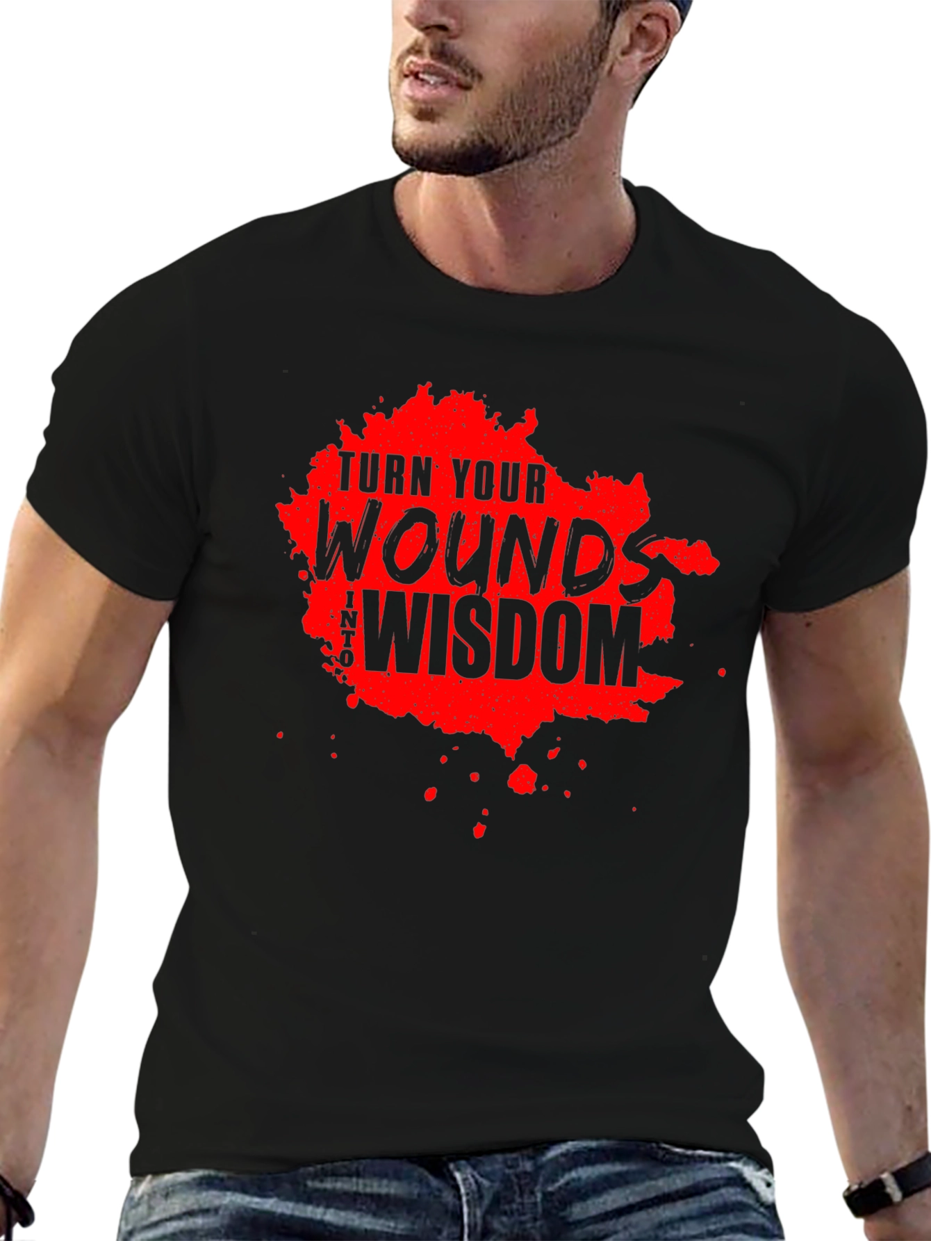 Turn Your Wounds Into Wisdom Black T-Shirt