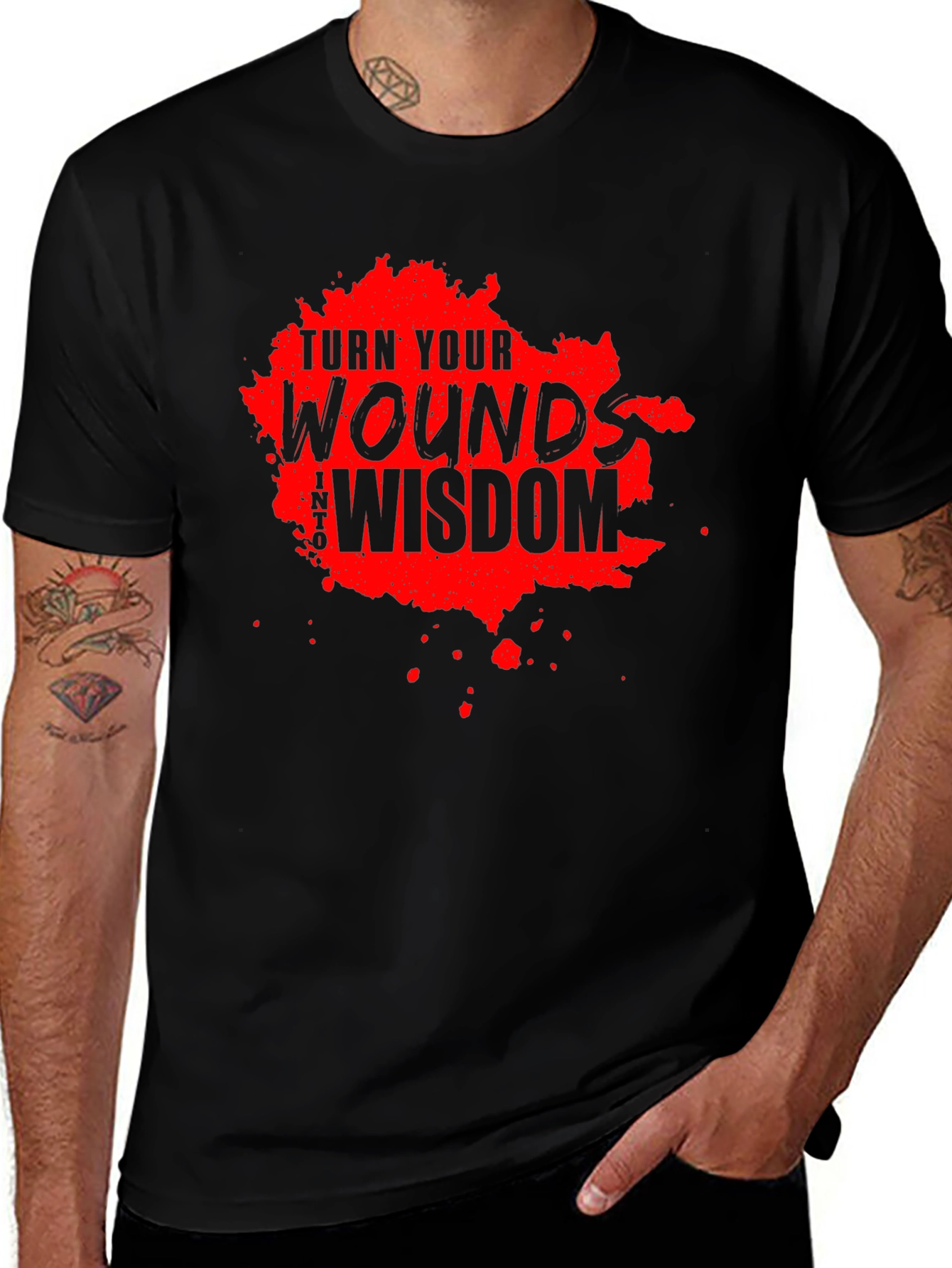 Turn Your Wounds Into Wisdom Black T-Shirt