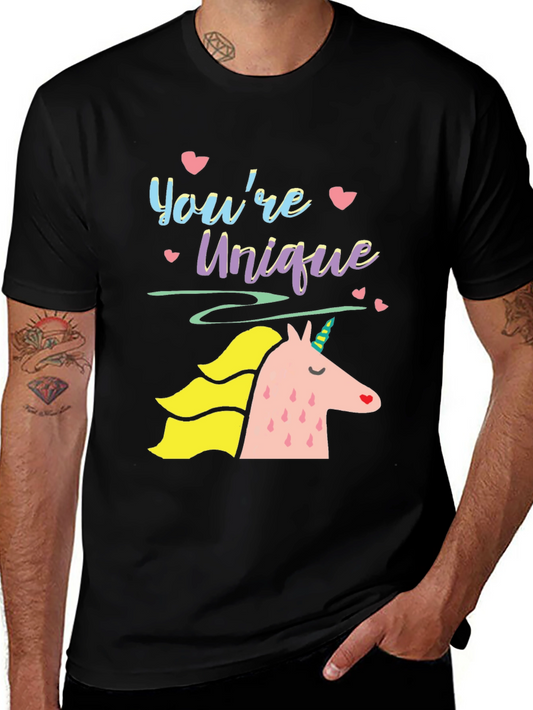Unique Unicorn Graphic Tee - Black Unisex T-Shirt