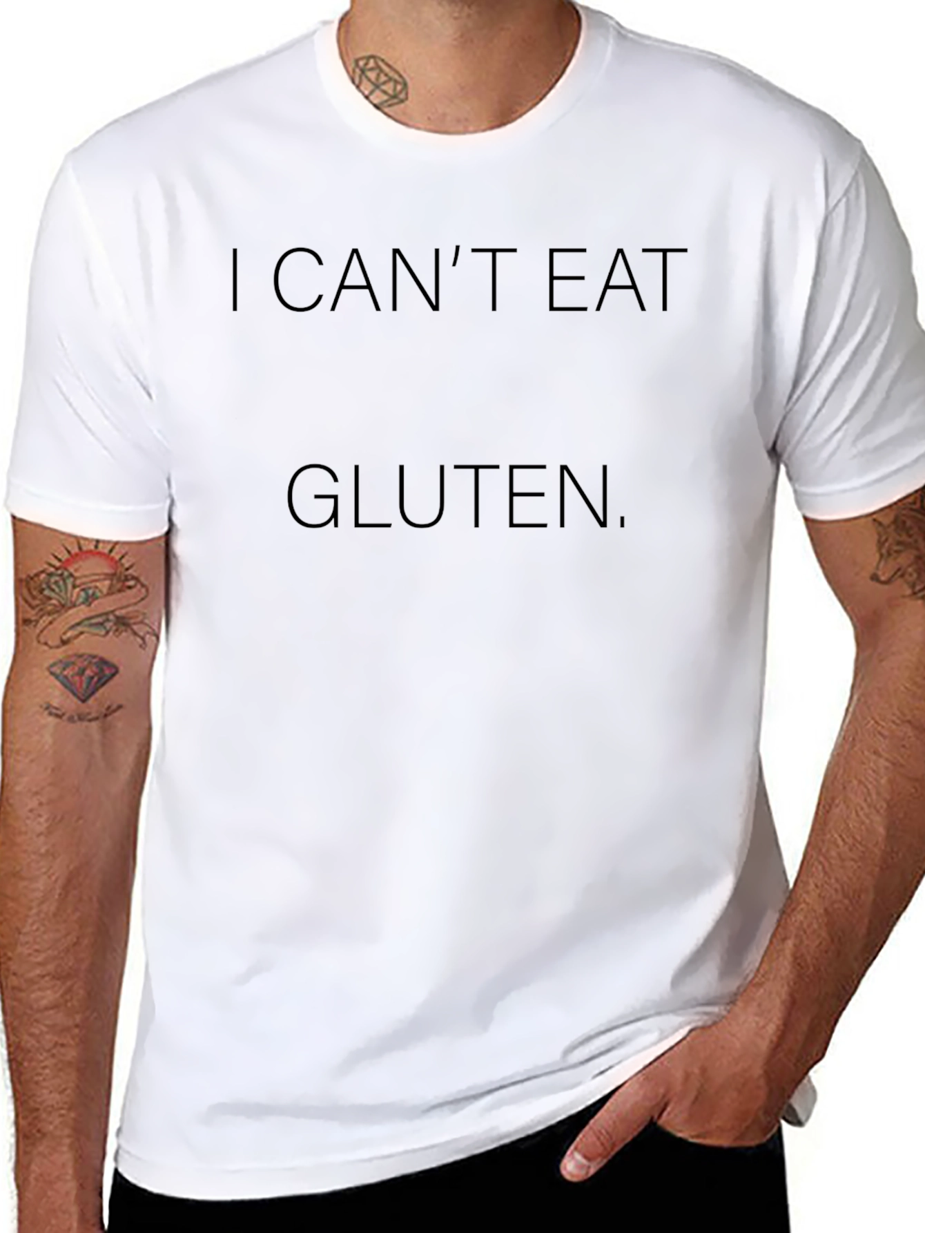 I Cant Eat Gluten Black T-Shirt