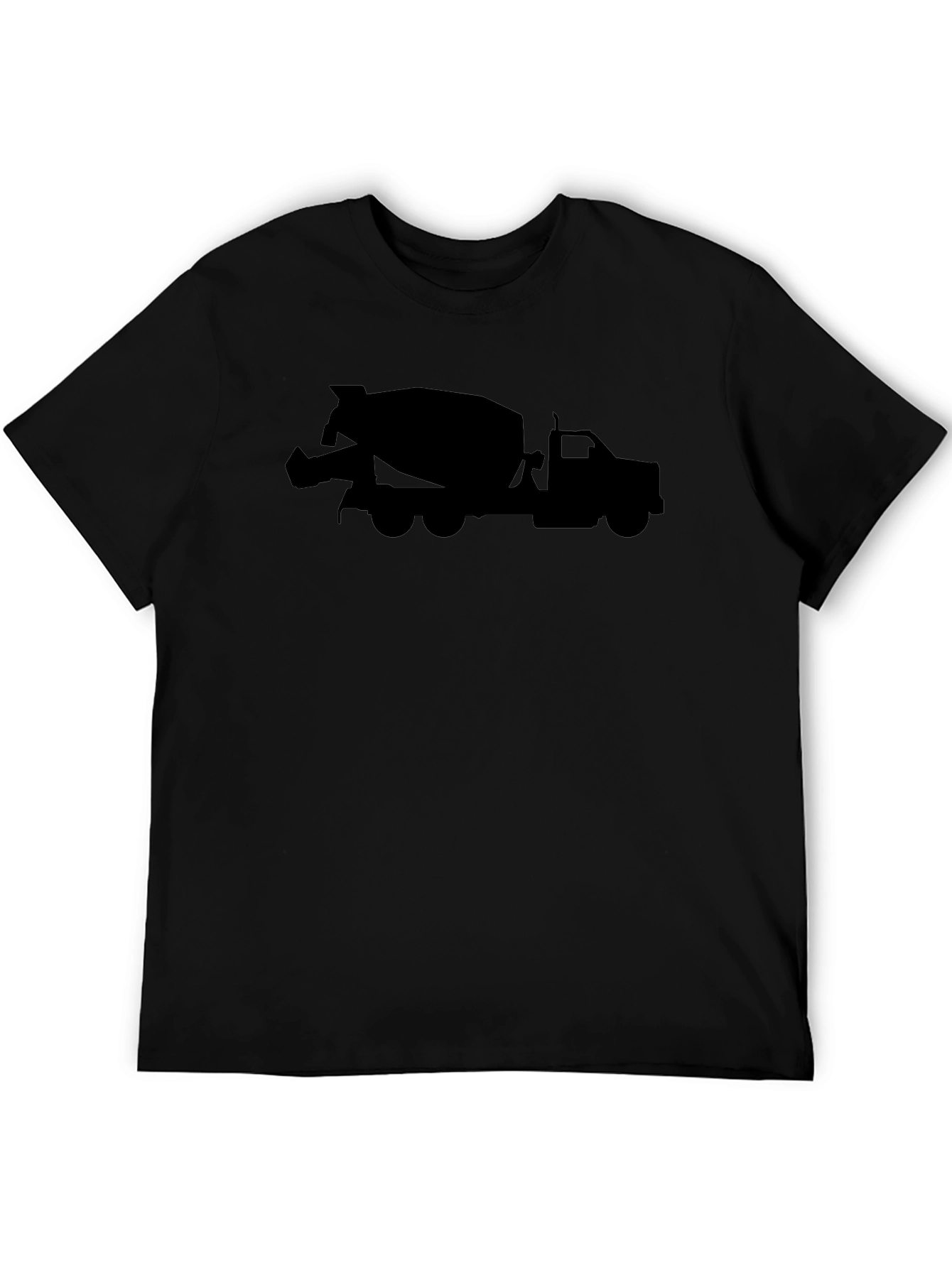 Cement Mixer Truck Graphic Tee - Black Cotton