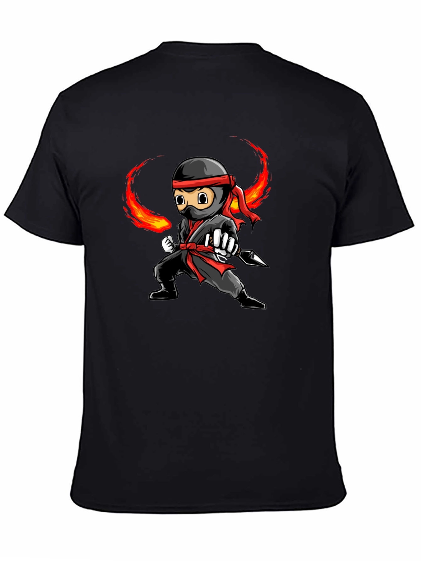 Ninja Graphic Tee - Black Cotton T-Shirt