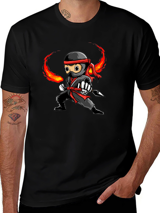 Ninja Graphic Tee - Black Cotton T-Shirt