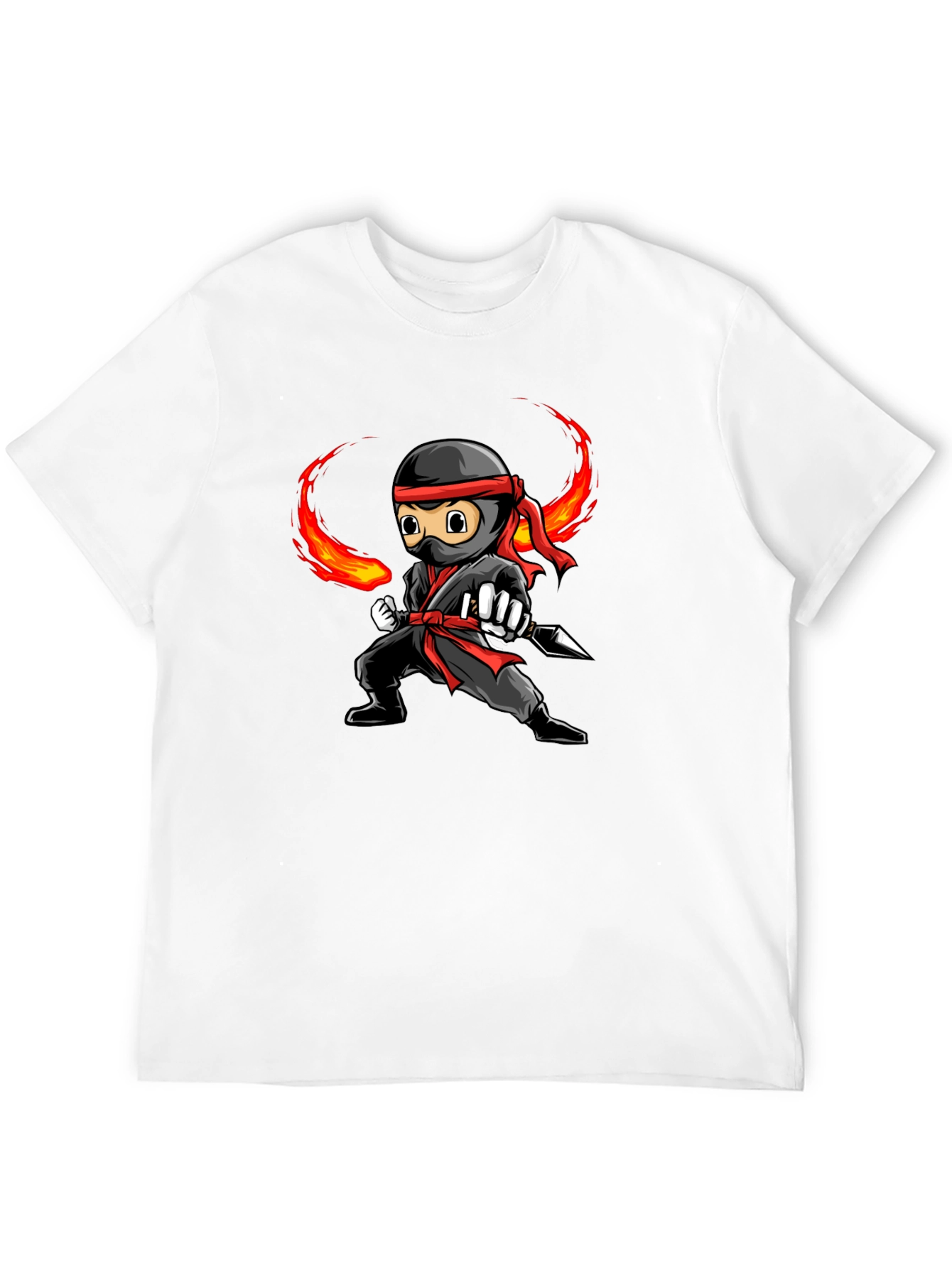 Ninja Graphic Tee - Black Cotton T-Shirt